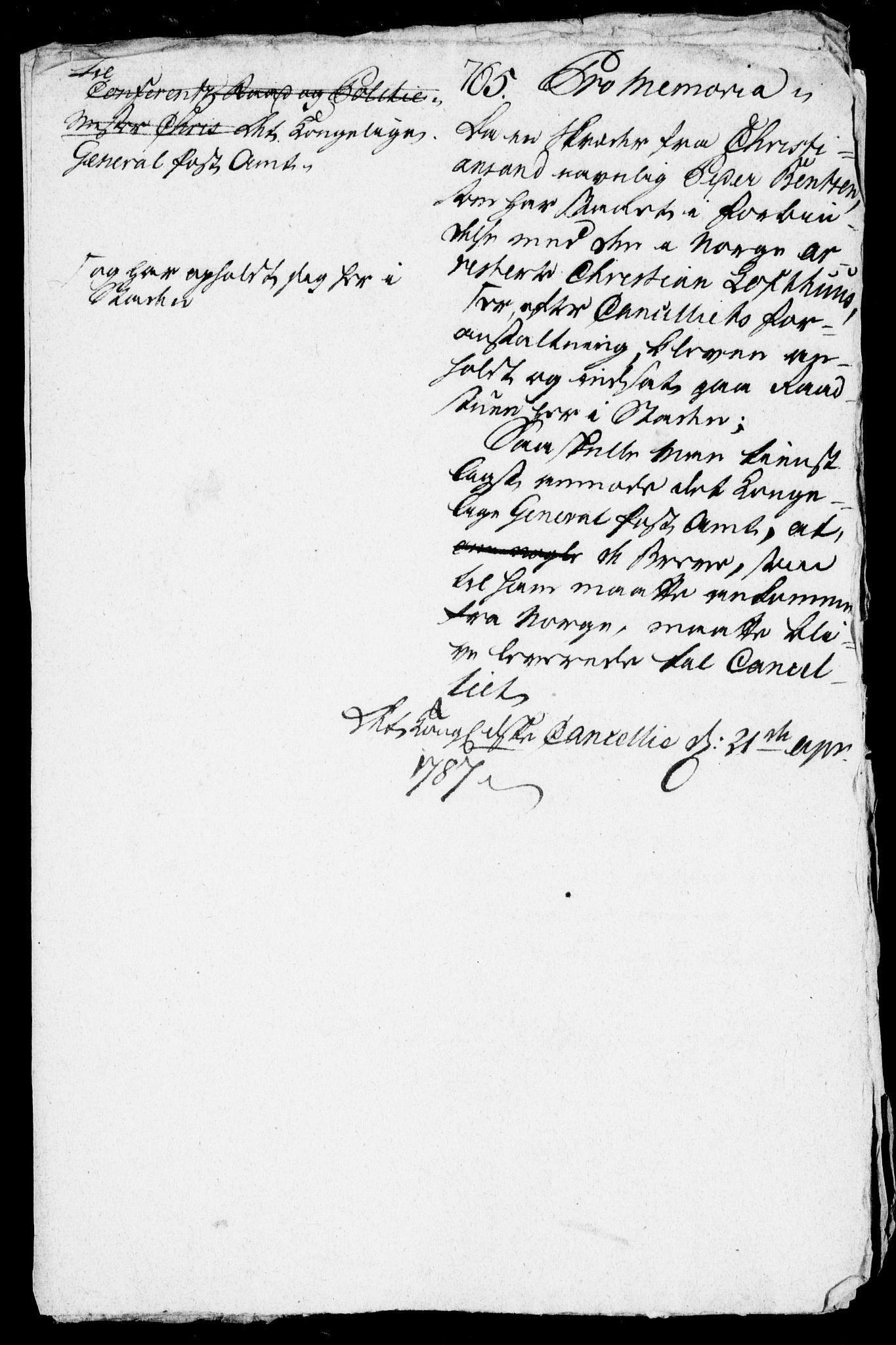 Danske Kanselli, Skapsaker, AV/RA-EA-4061/F/L0097: Skap 16, pakke 7 III, 1787, p. 40