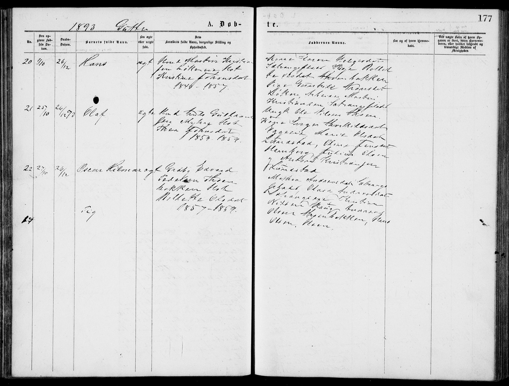 Norderhov kirkebøker, AV/SAKO-A-237/G/Gb/L0001: Parish register (copy) no. II 1, 1876-1899, p. 177