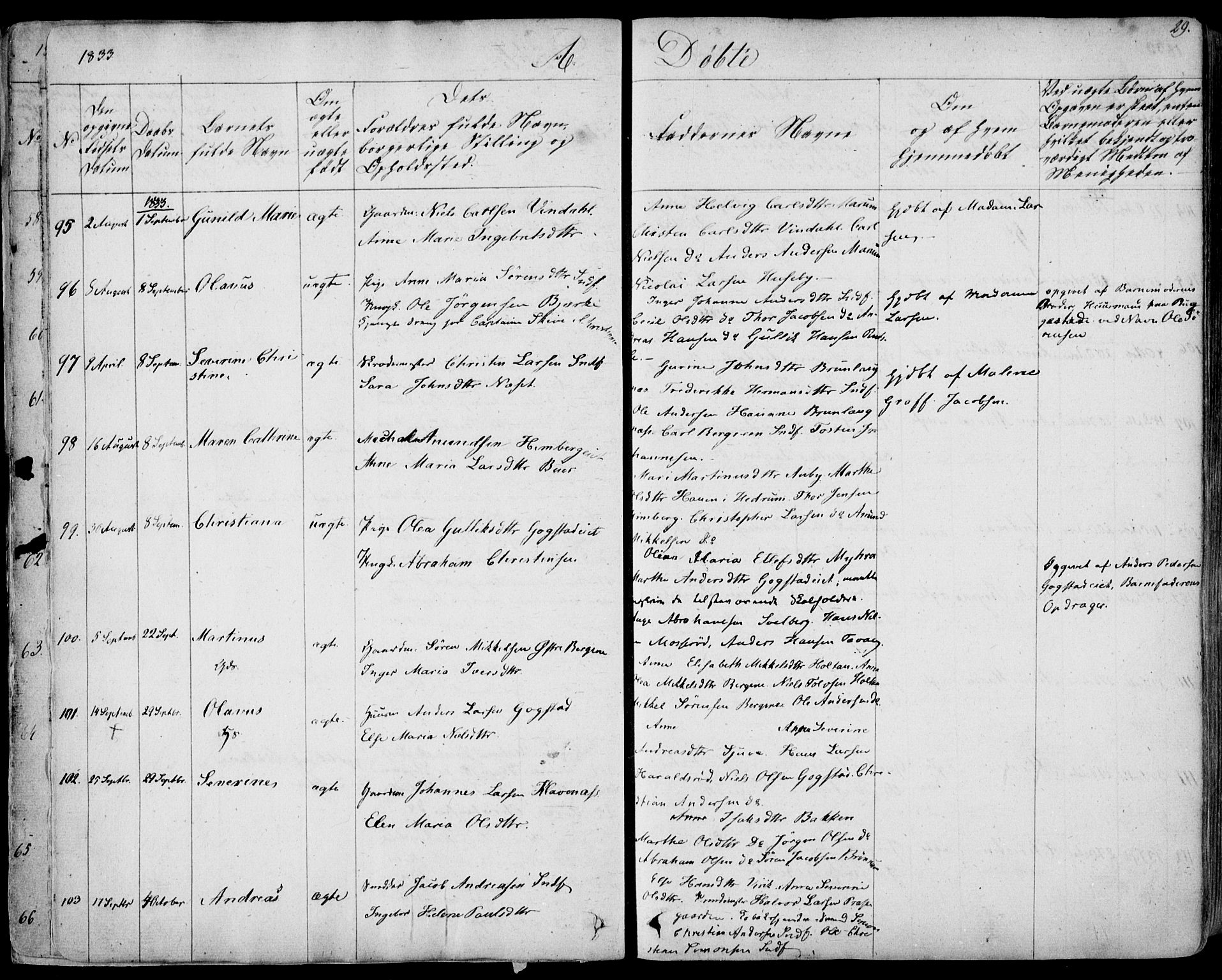 Sandar kirkebøker, SAKO/A-243/F/Fa/L0005: Parish register (official) no. 5, 1832-1847, p. 28-29