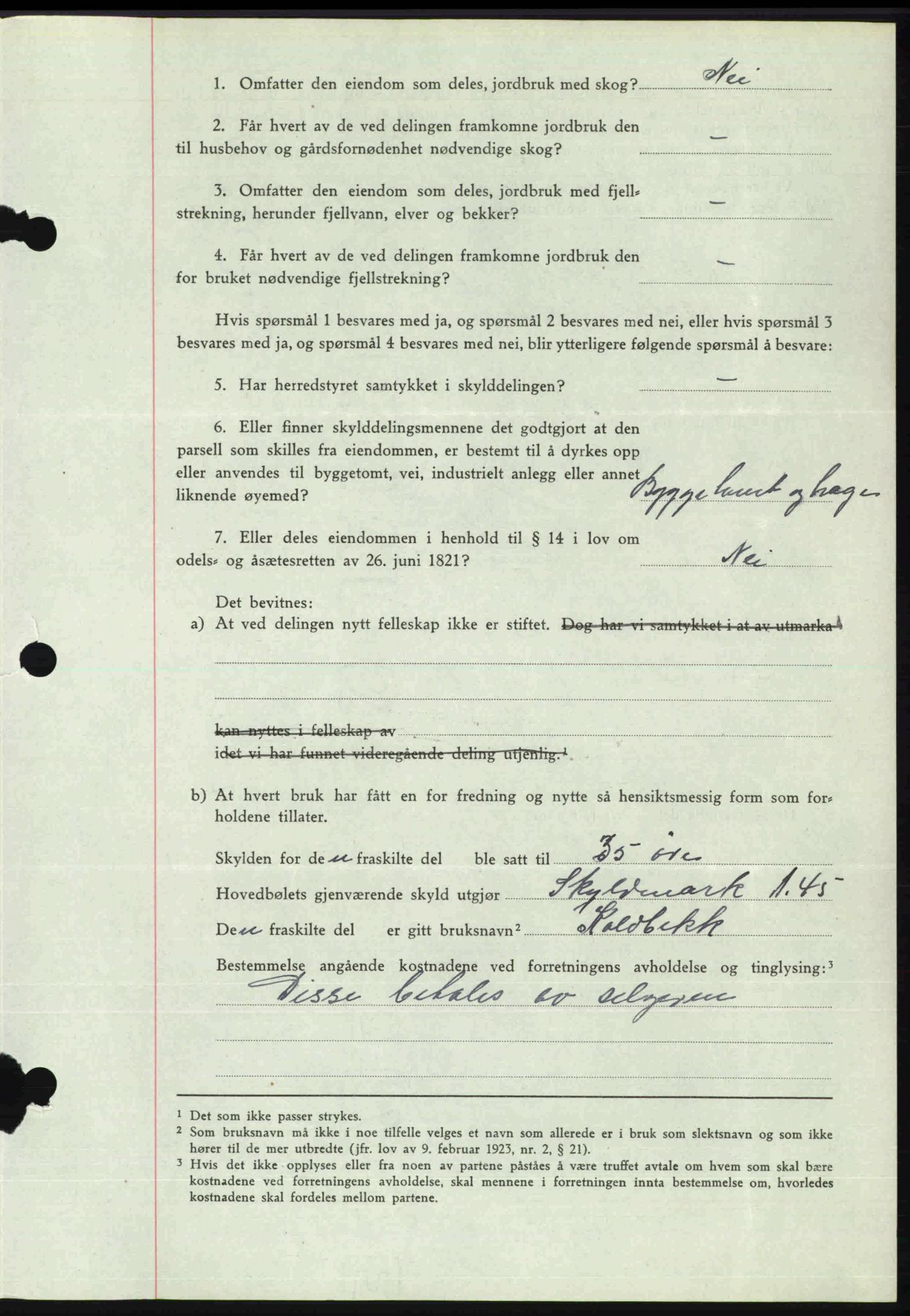 Toten tingrett, SAH/TING-006/H/Hb/Hbc/L0013: Mortgage book no. Hbc-13, 1945-1945, Diary no: : 536/1945