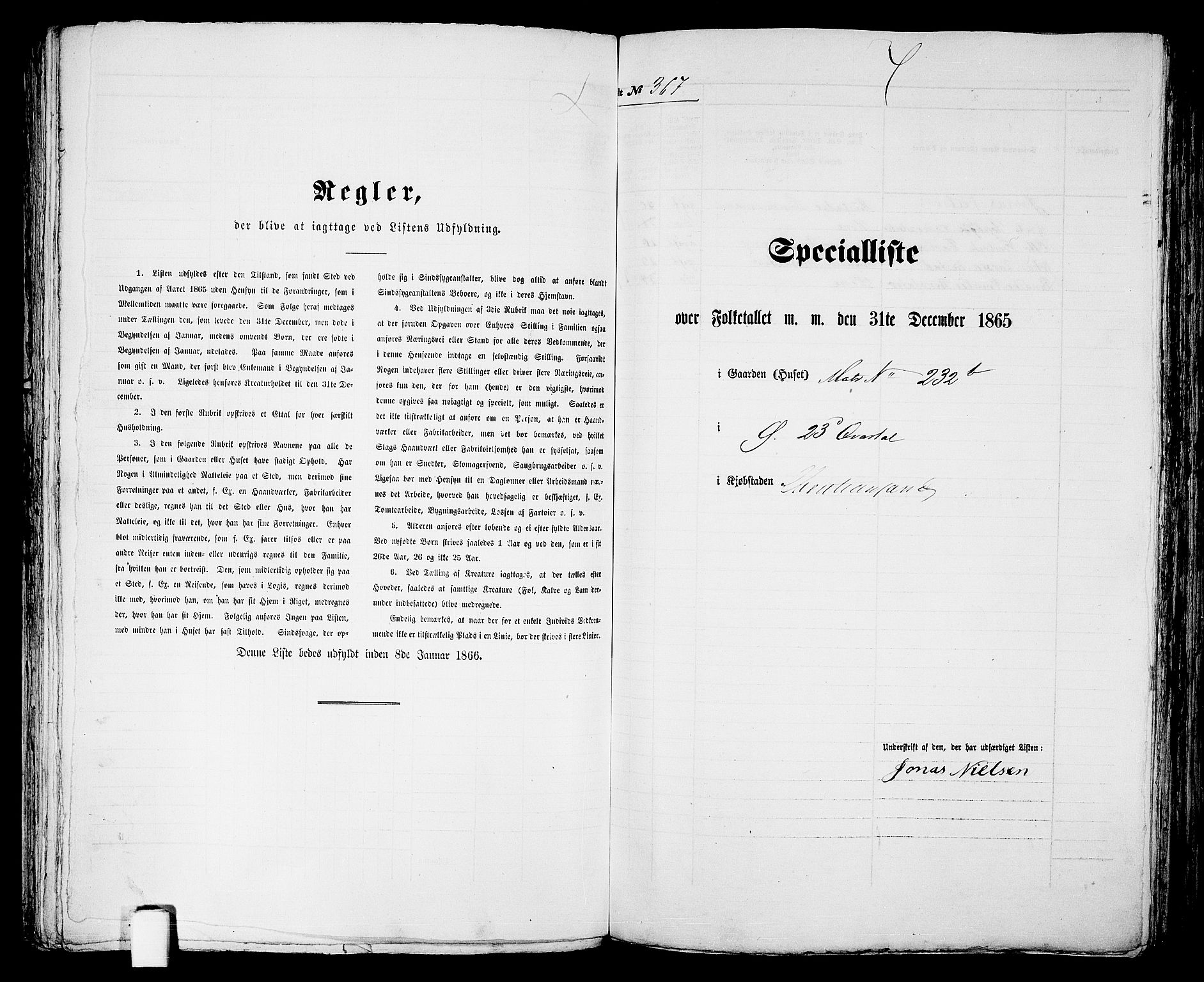 RA, 1865 census for Kristiansand, 1865, p. 755