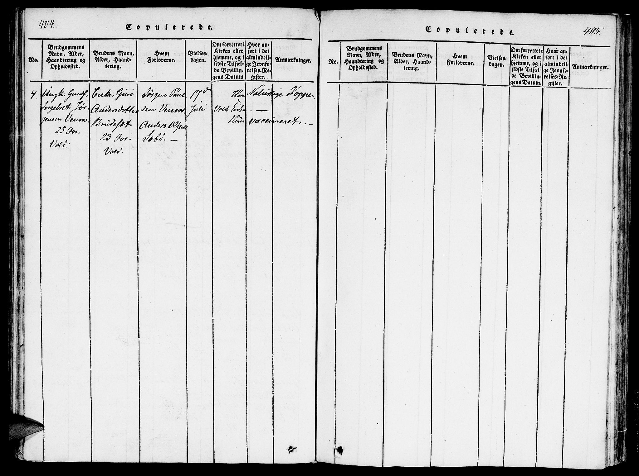 Ministerialprotokoller, klokkerbøker og fødselsregistre - Møre og Romsdal, SAT/A-1454/543/L0561: Parish register (official) no. 543A01, 1818-1853, p. 404-405