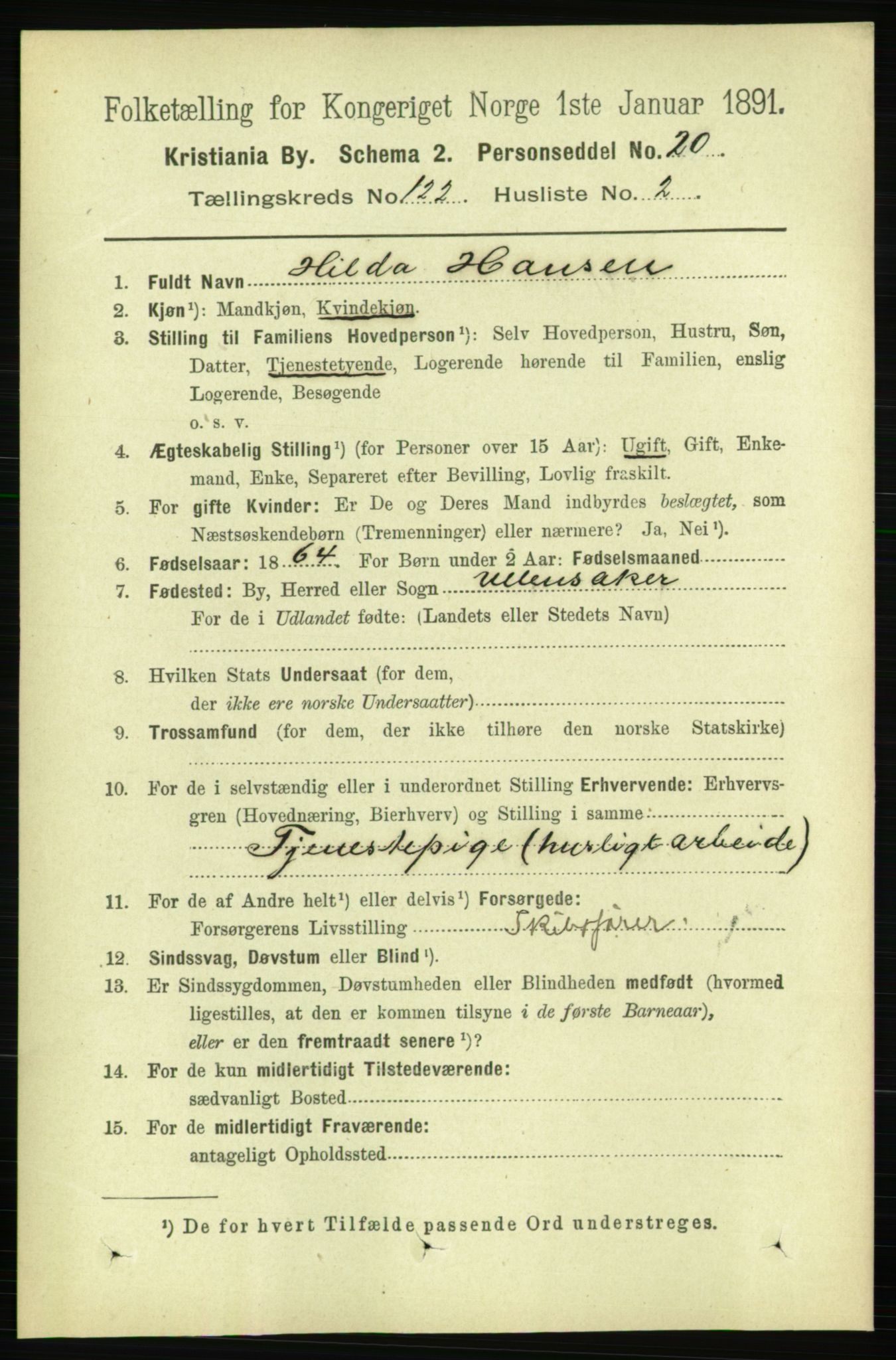 RA, 1891 census for 0301 Kristiania, 1891, p. 64670