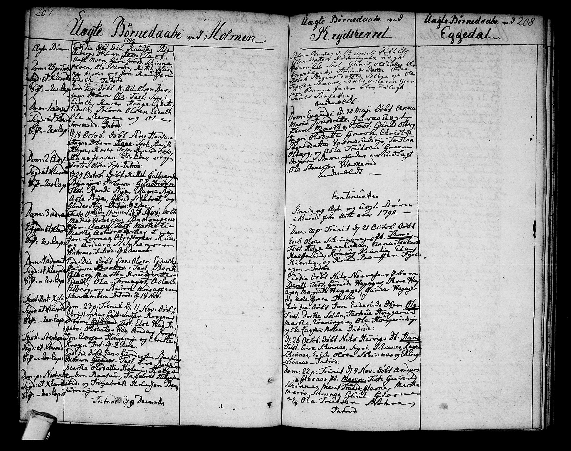 Sigdal kirkebøker, SAKO/A-245/F/Fa/L0002: Parish register (official) no. I 2, 1778-1792, p. 207-208