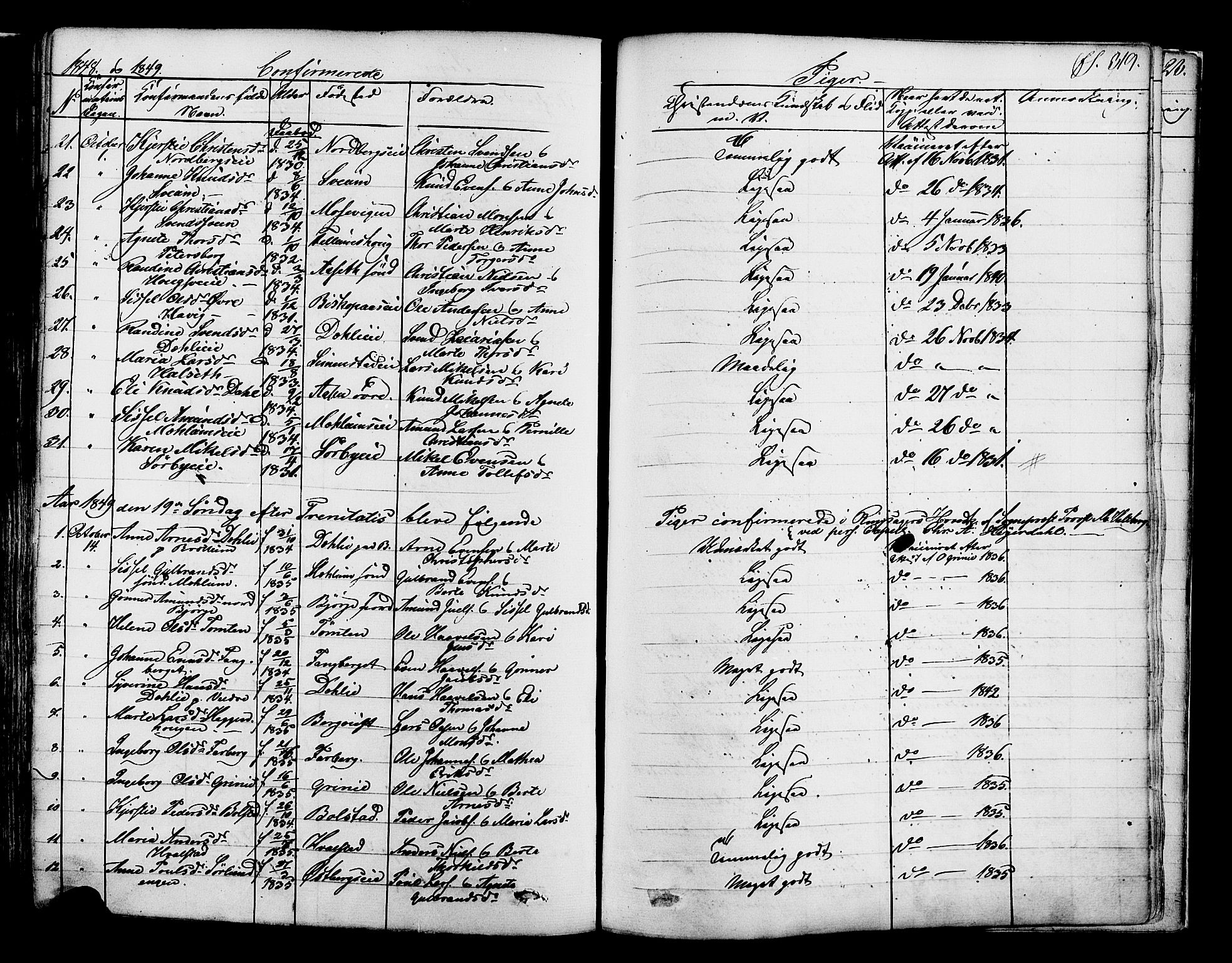 Ringsaker prestekontor, AV/SAH-PREST-014/K/Ka/L0008: Parish register (official) no. 8, 1837-1850, p. 319