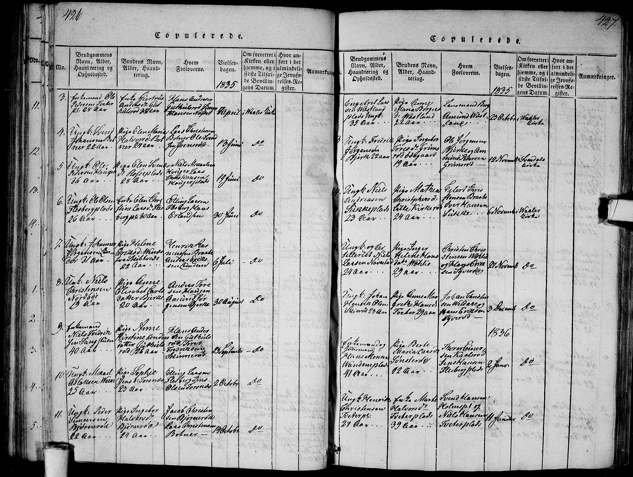 Våler prestekontor Kirkebøker, SAO/A-11083/G/Ga/L0001: Parish register (copy) no. I 1, 1815-1839, p. 426-427