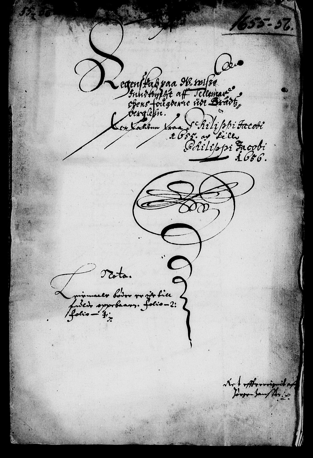 Rentekammeret inntil 1814, Reviderte regnskaper, Lensregnskaper, RA/EA-5023/R/Rb/Rbp/L0041: Bratsberg len, 1654-1656