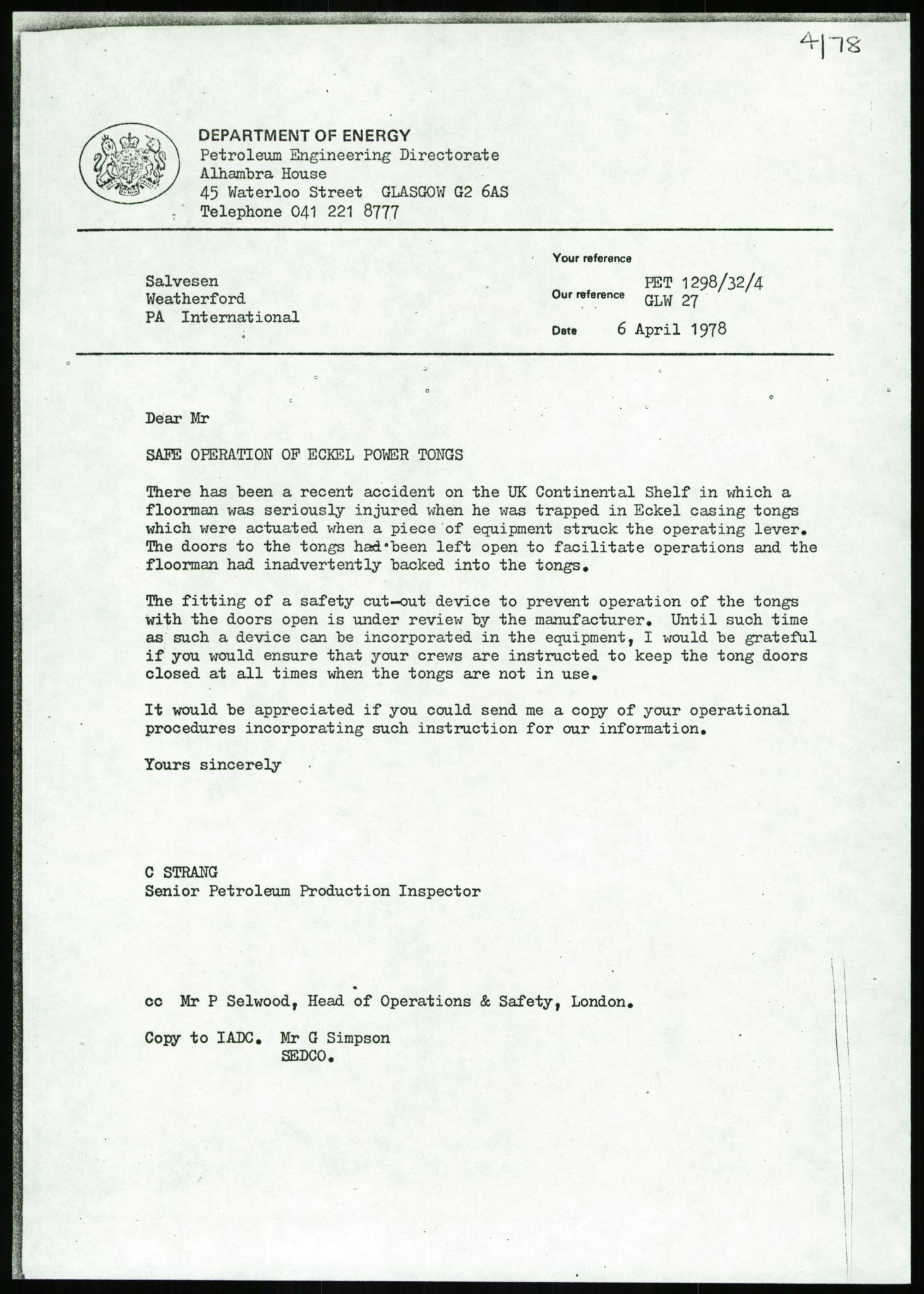 Justisdepartementet, Granskningskommisjonen ved Alexander Kielland-ulykken 27.3.1980, AV/RA-S-1165/D/L0014: J Department of Energy (Doku.liste + J1-J10 av 11)/K Department of Trade (Doku.liste + K1-K4 av 4), 1980-1981, p. 878