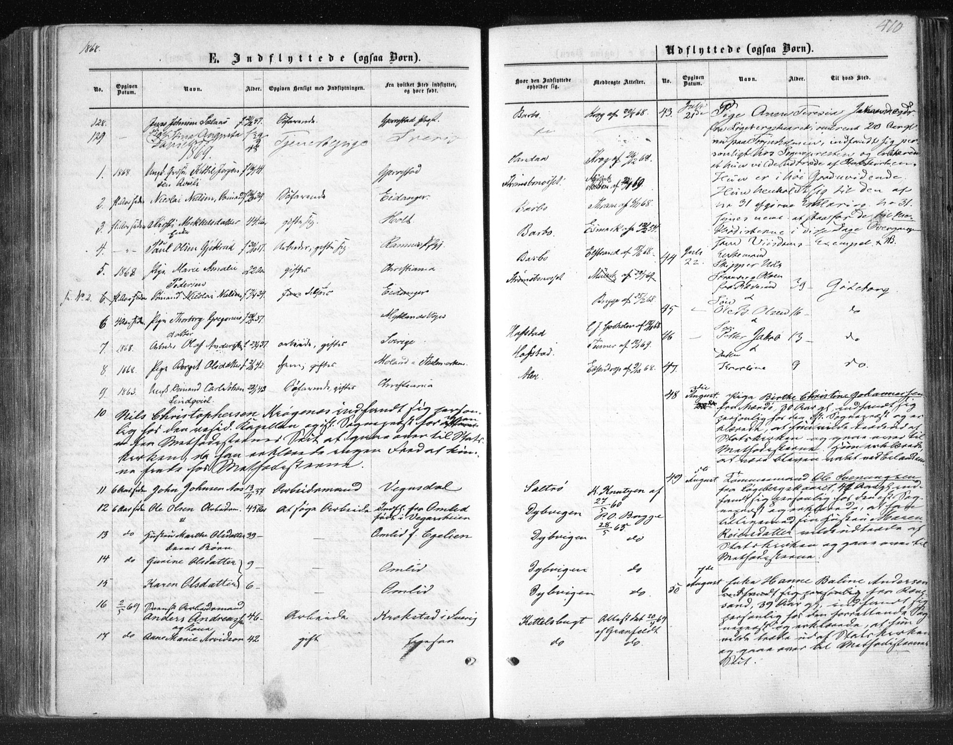 Tromøy sokneprestkontor, SAK/1111-0041/F/Fa/L0007: Parish register (official) no. A 7, 1864-1869, p. 410
