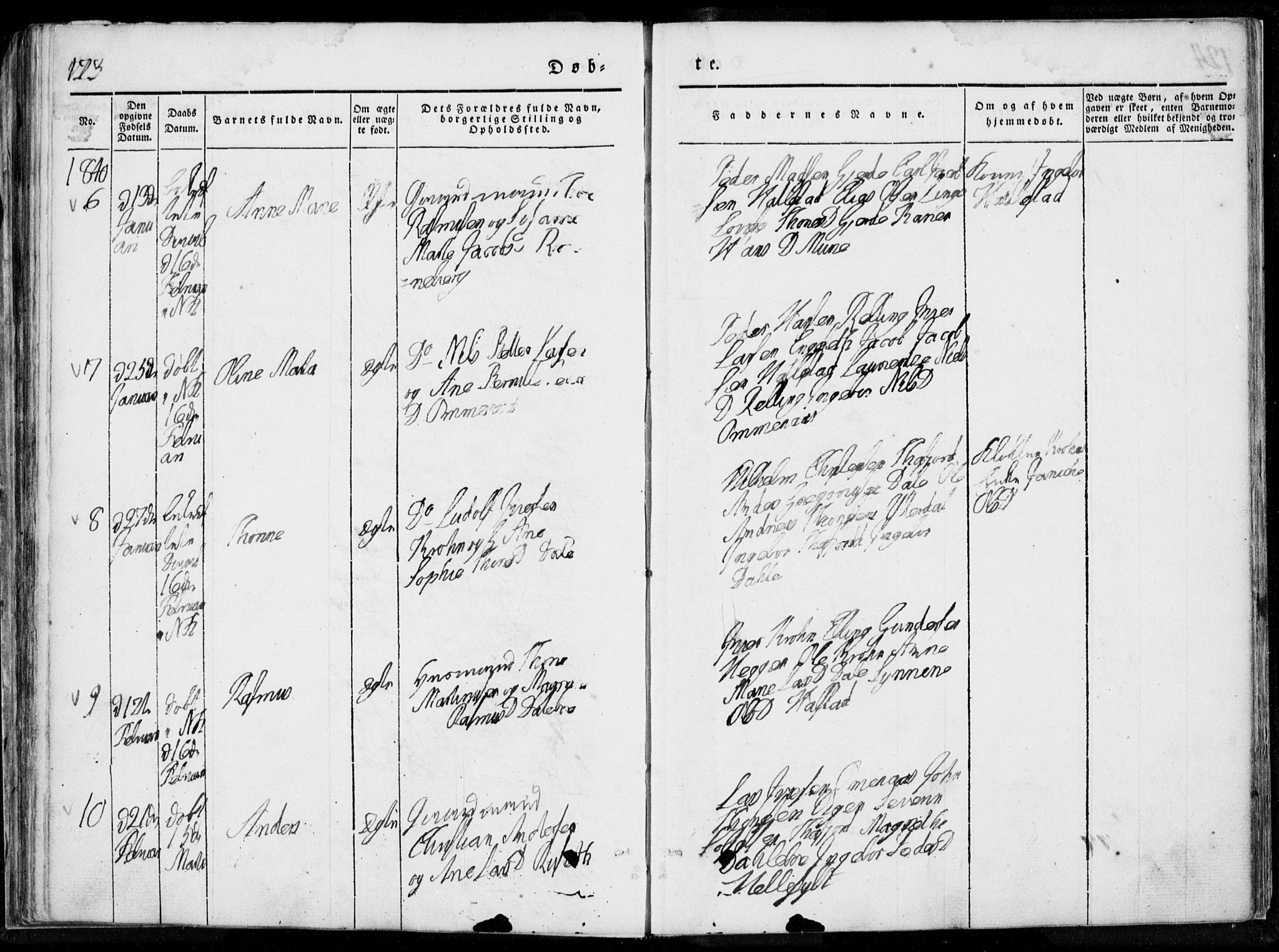 Ministerialprotokoller, klokkerbøker og fødselsregistre - Møre og Romsdal, AV/SAT-A-1454/519/L0247: Parish register (official) no. 519A06, 1827-1846, p. 123