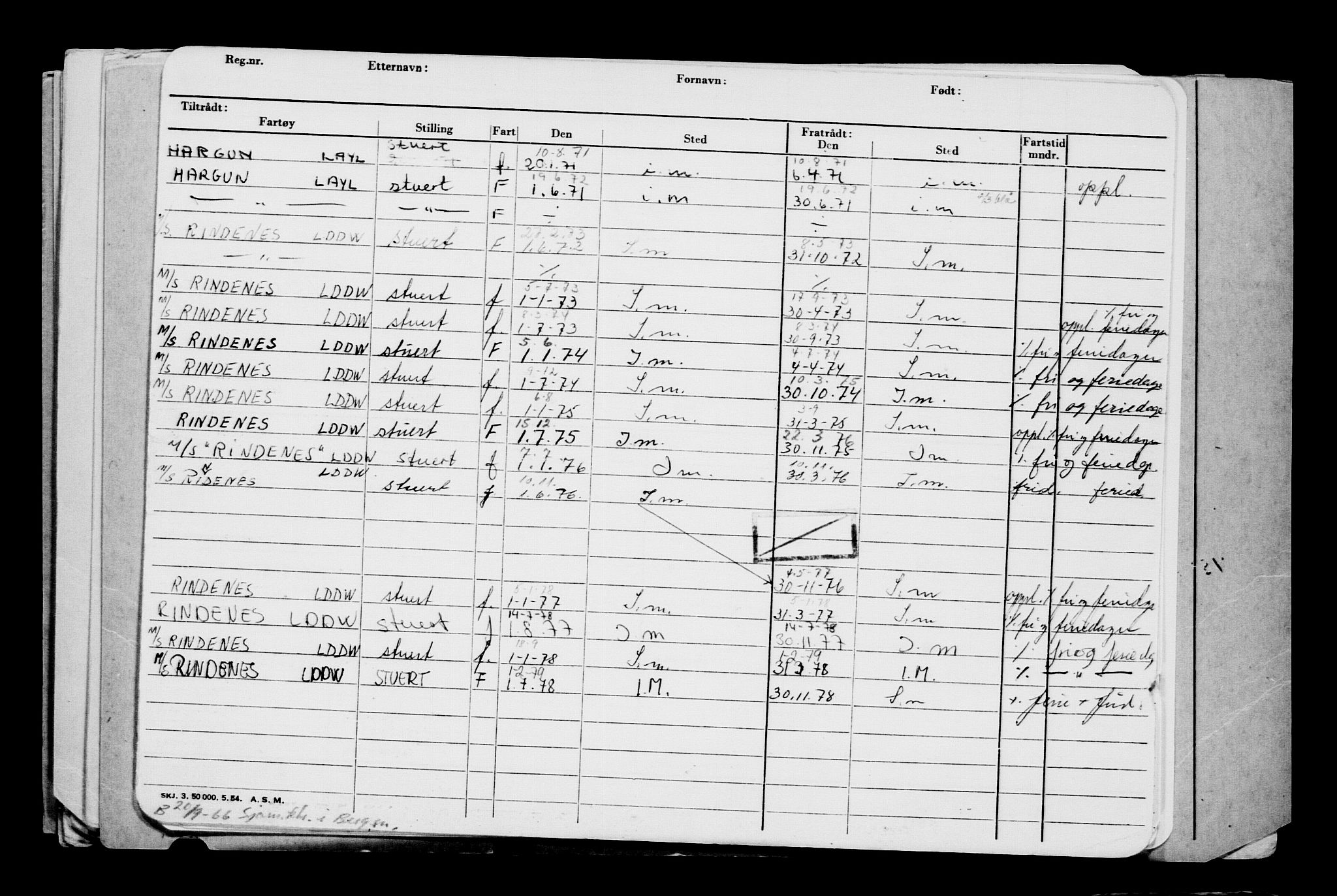 Direktoratet for sjømenn, RA/S-3545/G/Gb/L0220: Hovedkort, 1923, p. 41