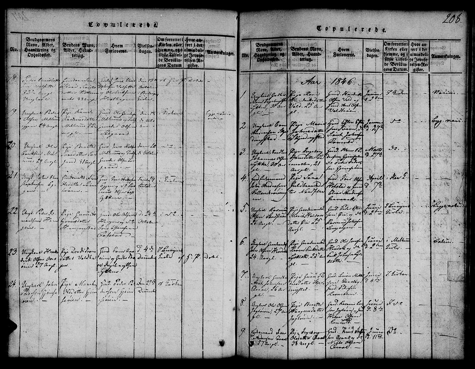 Ministerialprotokoller, klokkerbøker og fødselsregistre - Sør-Trøndelag, SAT/A-1456/691/L1092: Parish register (copy) no. 691C03, 1816-1852, p. 208