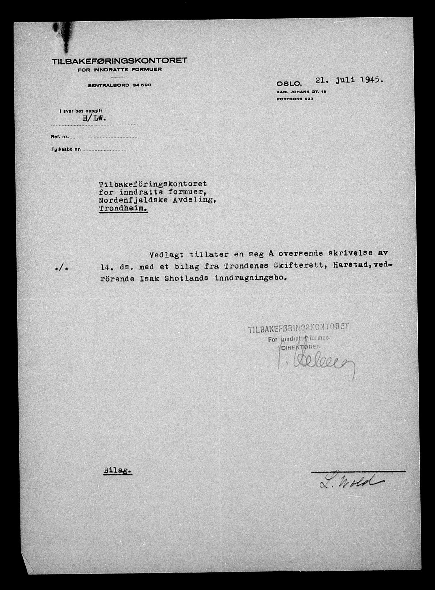 Justisdepartementet, Tilbakeføringskontoret for inndratte formuer, AV/RA-S-1564/H/Hc/Hcb/L0911: --, 1945-1947, p. 578