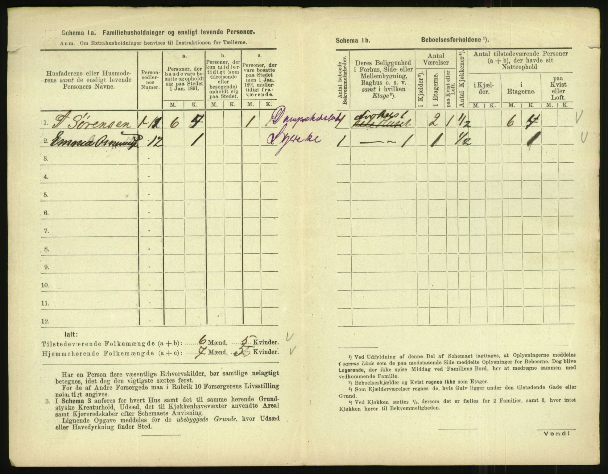 RA, 1891 census for 1003 Farsund, 1891, p. 505