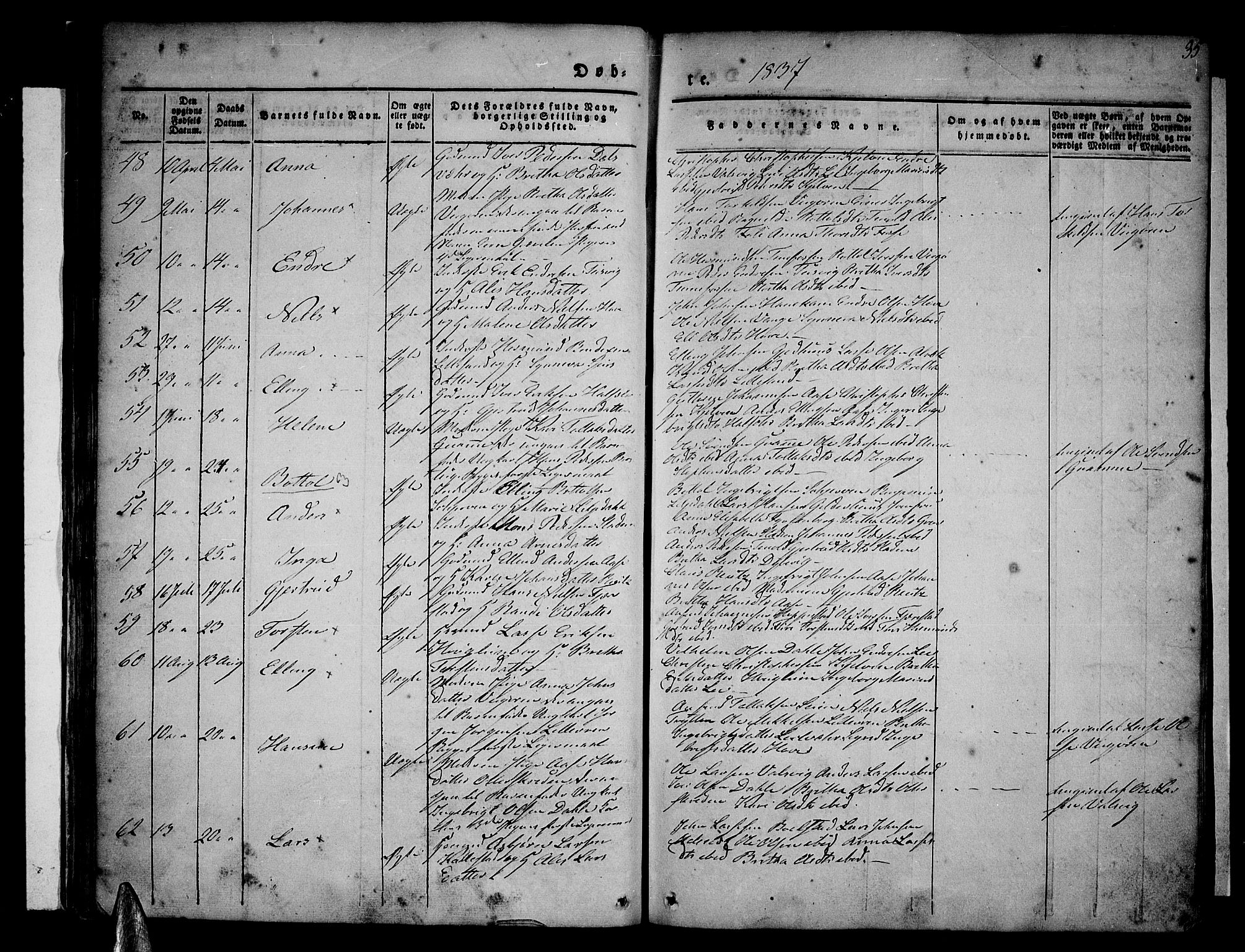 Vik sokneprestembete, SAB/A-81501: Parish register (official) no. A 7, 1831-1845, p. 35