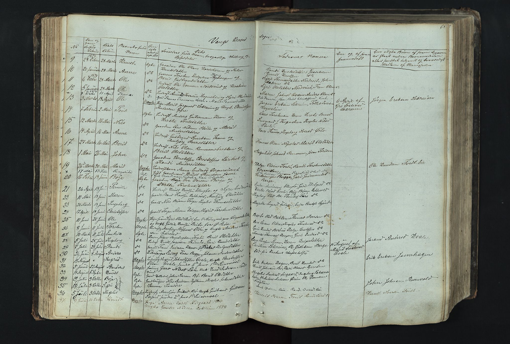 Vang prestekontor, Valdres, SAH/PREST-140/H/Hb/L0004: Parish register (copy) no. 4, 1835-1892, p. 68