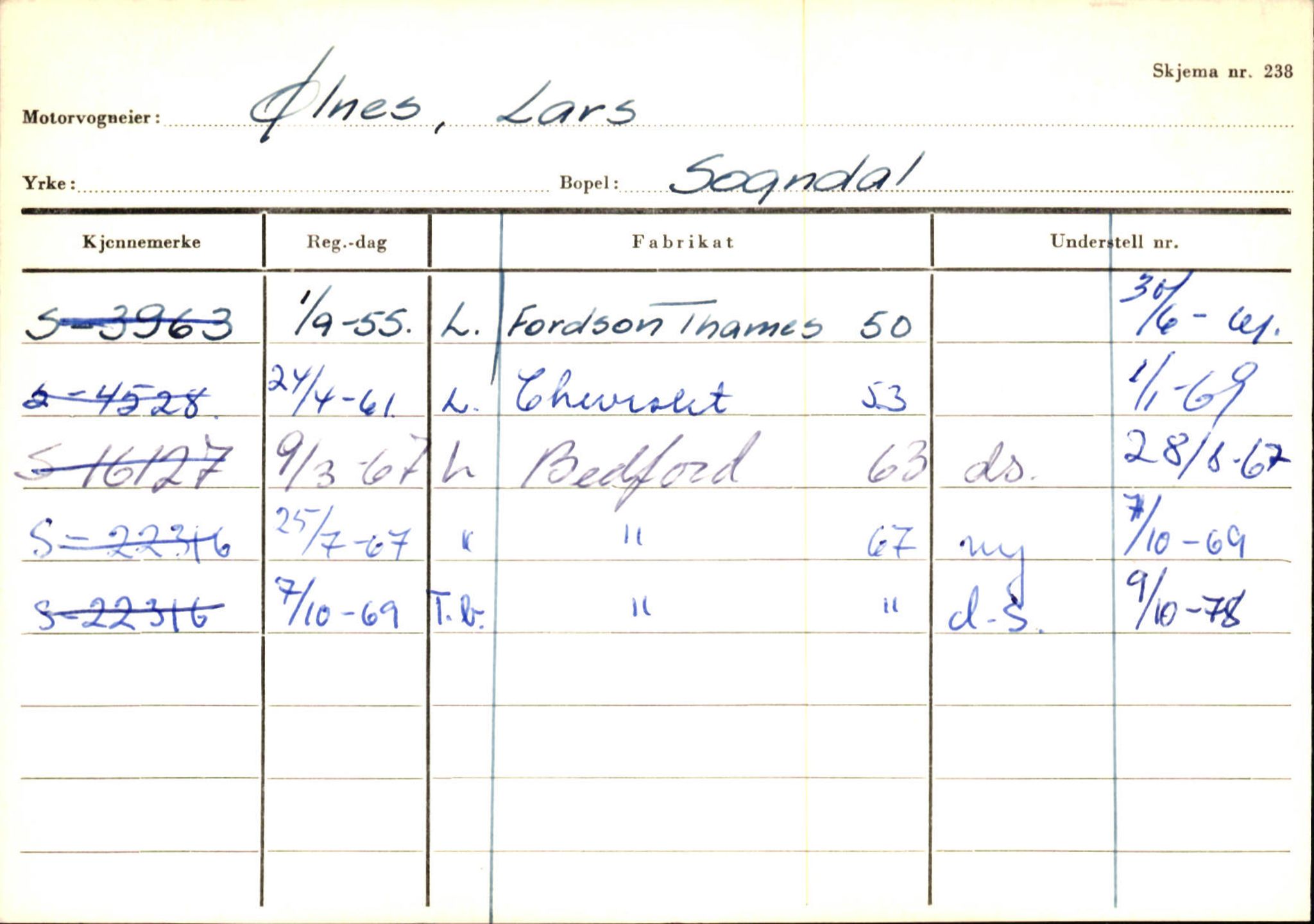 Statens vegvesen, Sogn og Fjordane vegkontor, AV/SAB-A-5301/4/F/L0125: Eigarregister Sogndal V-Å. Aurland A-Å. Fjaler A-N, 1945-1975, p. 244