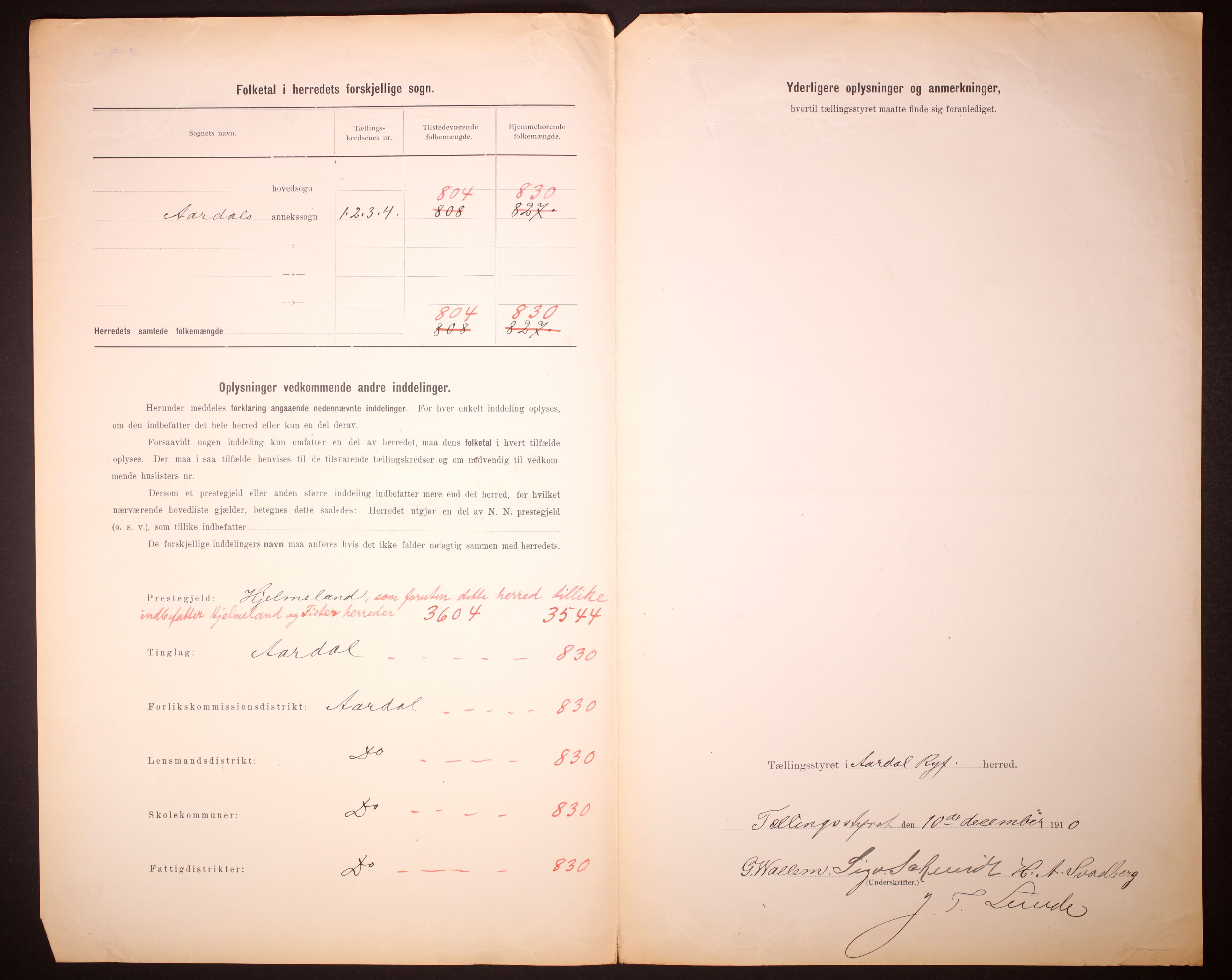 RA, 1910 census for Årdal, 1910, p. 3