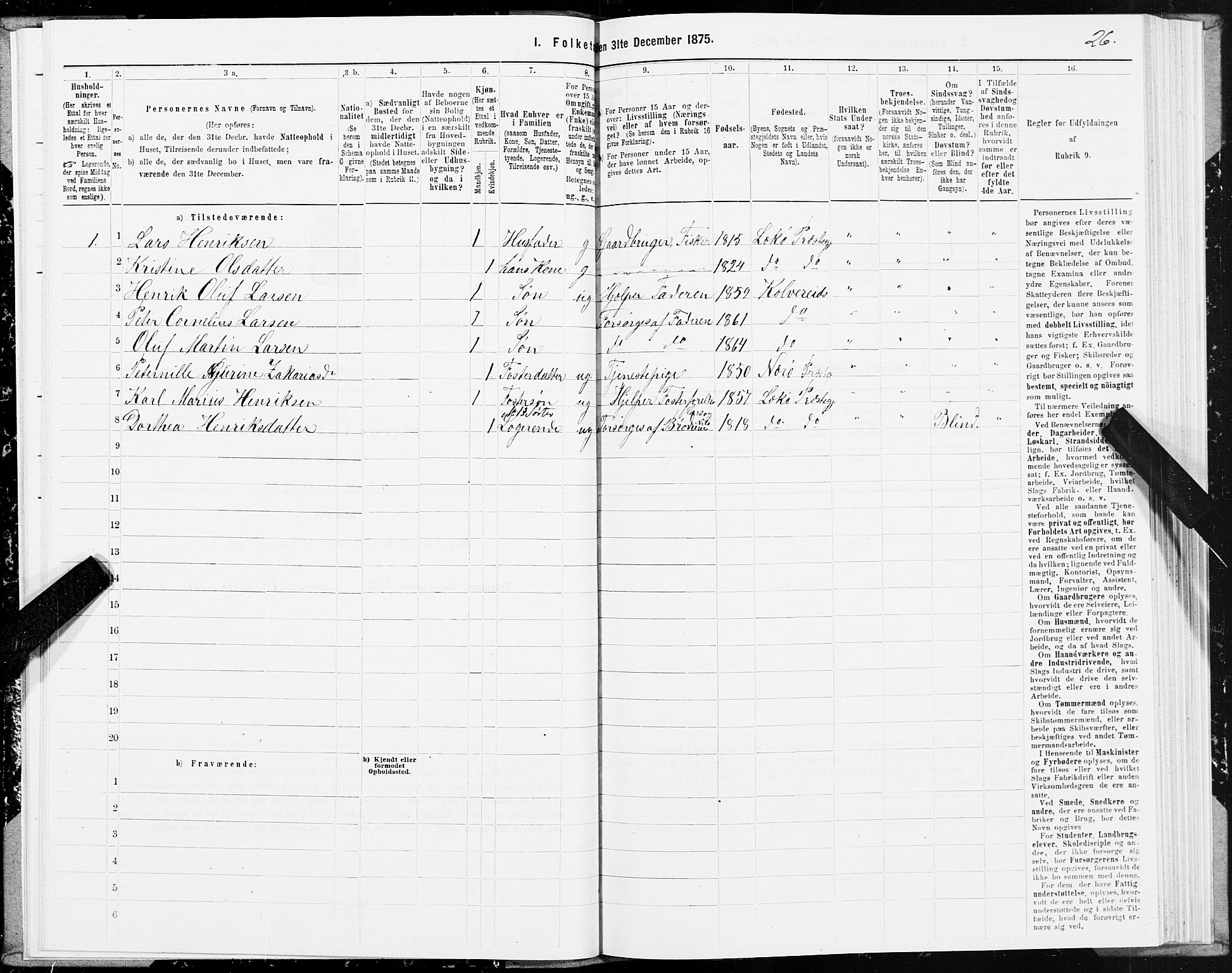SAT, 1875 census for 1752P Kolvereid, 1875, p. 1026