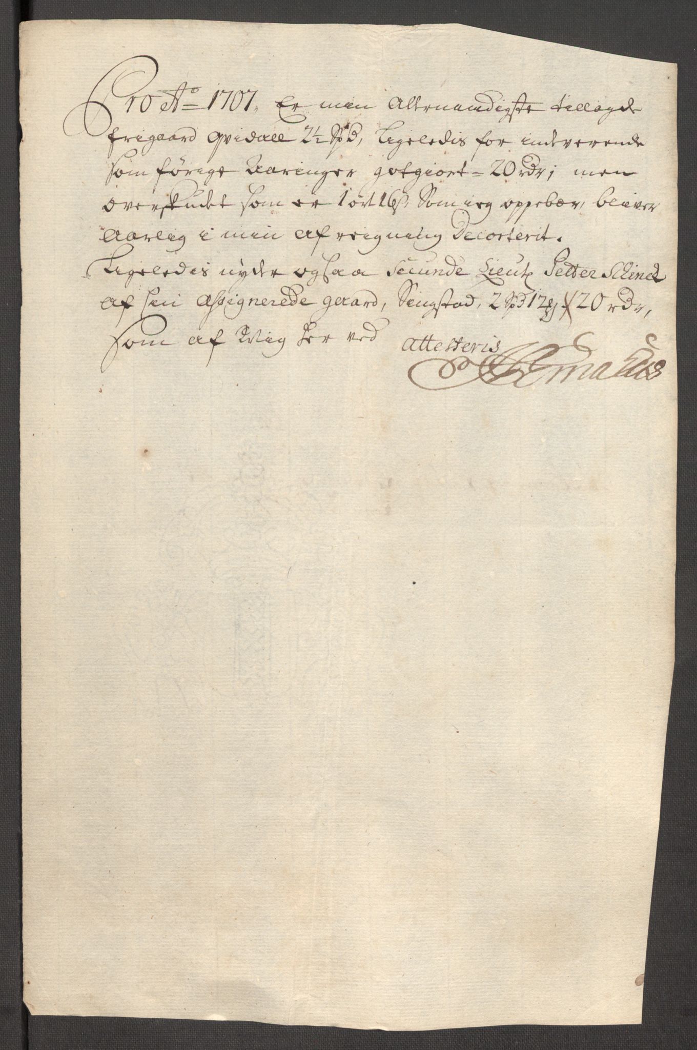 Rentekammeret inntil 1814, Reviderte regnskaper, Fogderegnskap, AV/RA-EA-4092/R57/L3857: Fogderegnskap Fosen, 1706-1707, p. 405