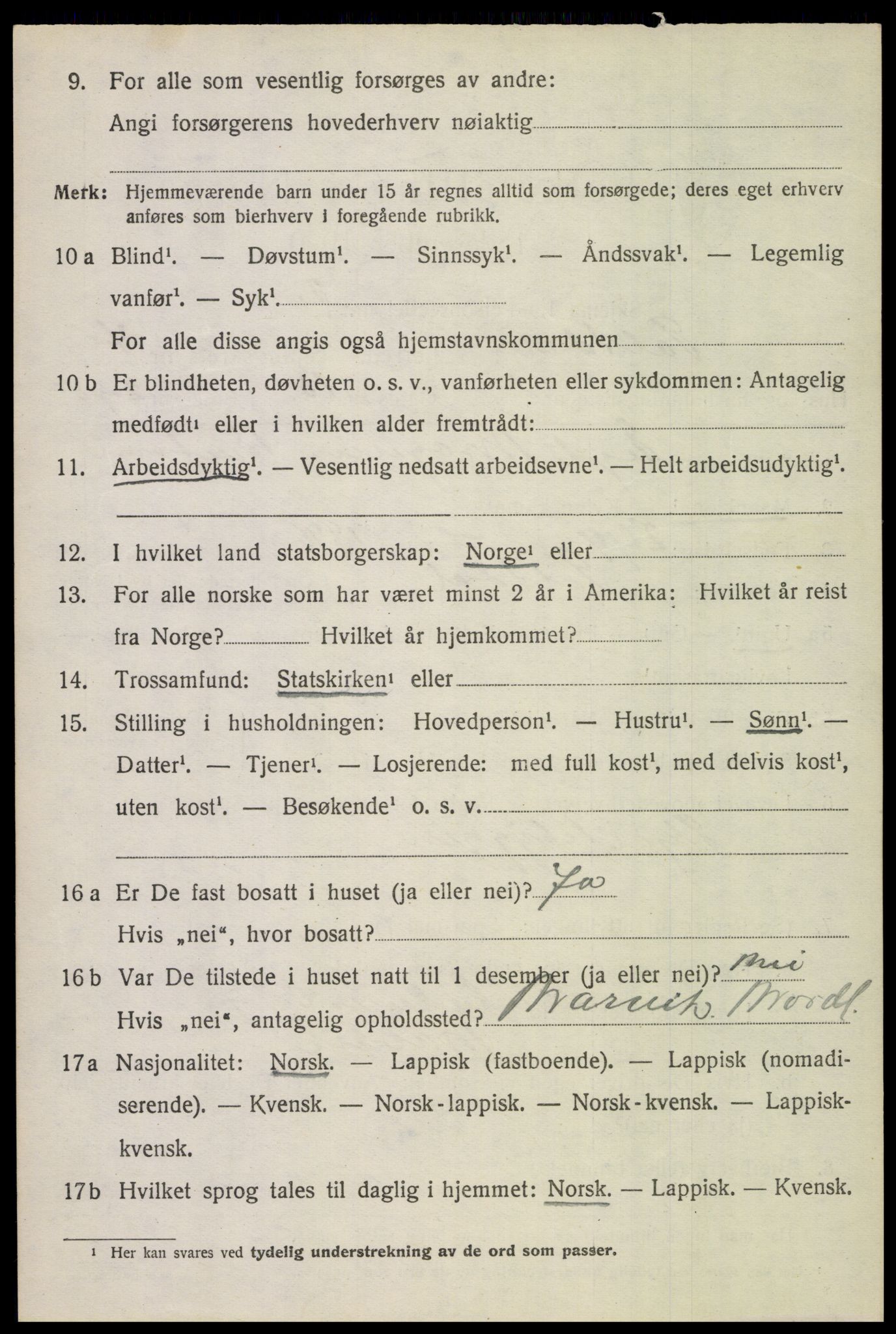 SAT, 1920 census for Saltdal, 1920, p. 5622