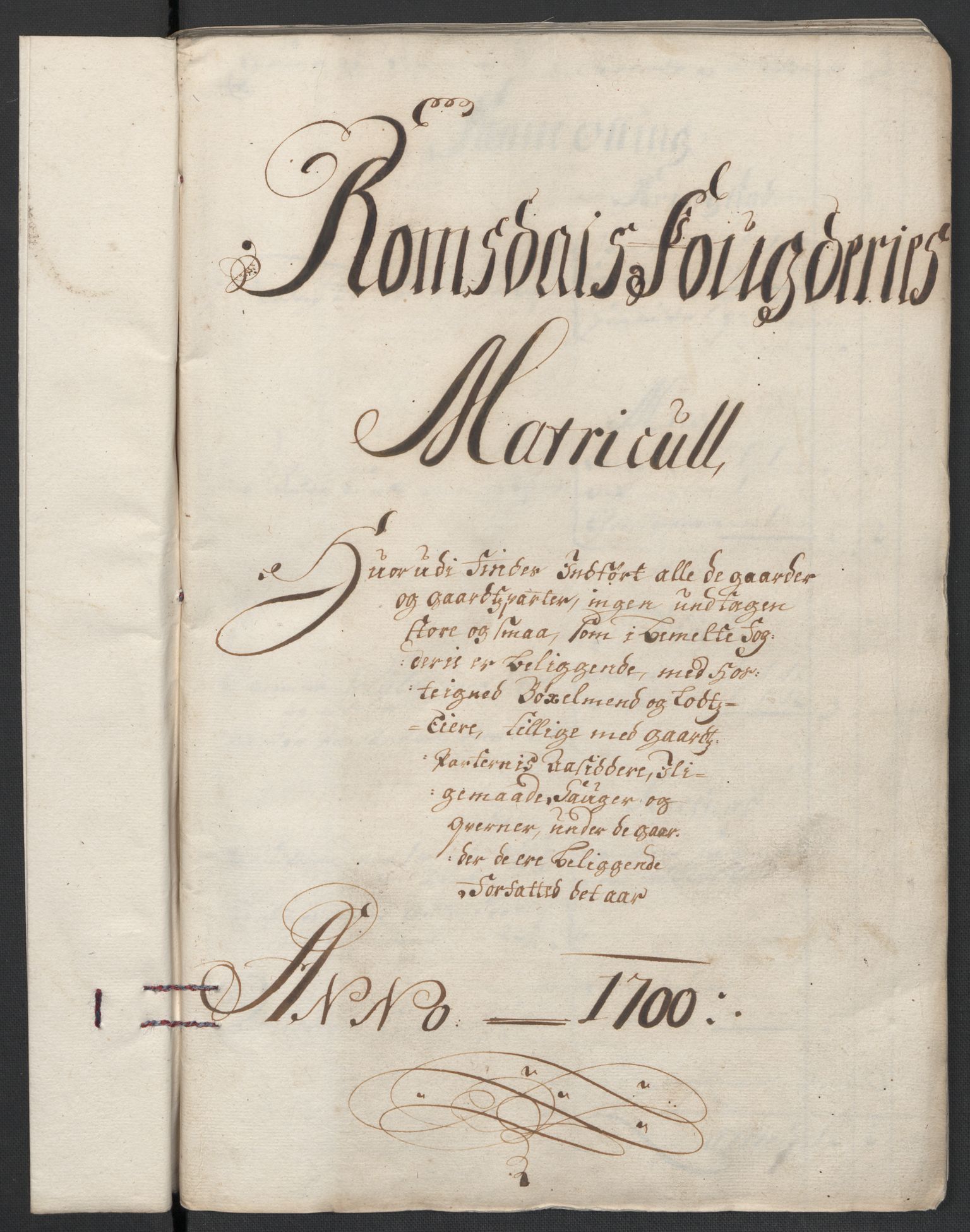 Rentekammeret inntil 1814, Reviderte regnskaper, Fogderegnskap, AV/RA-EA-4092/R55/L3654: Fogderegnskap Romsdal, 1699-1700, p. 212