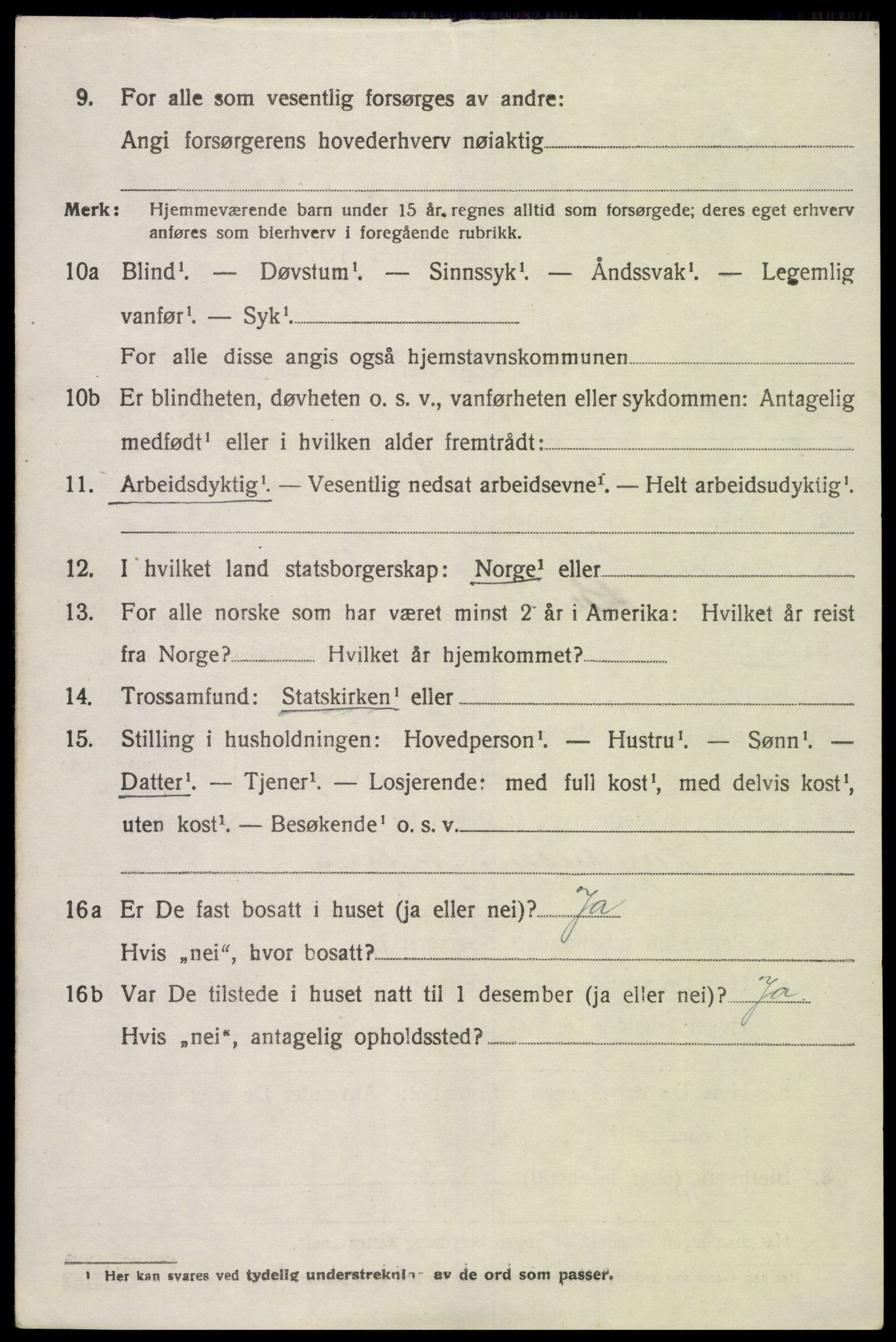 SAK, 1920 census for Vennesla, 1920, p. 3241