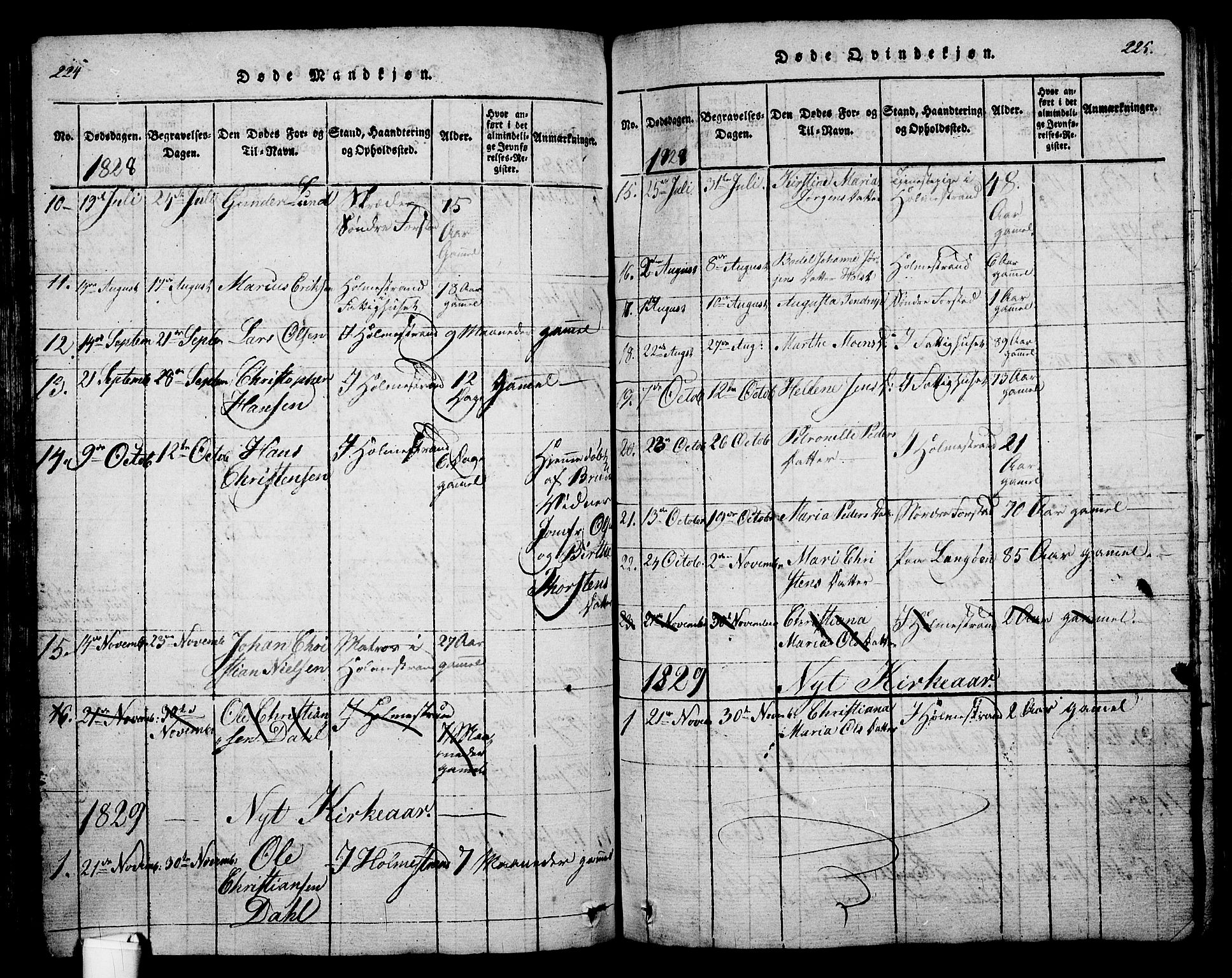 Holmestrand kirkebøker, SAKO/A-346/G/Ga/L0001: Parish register (copy) no. 1, 1814-1848, p. 224-225