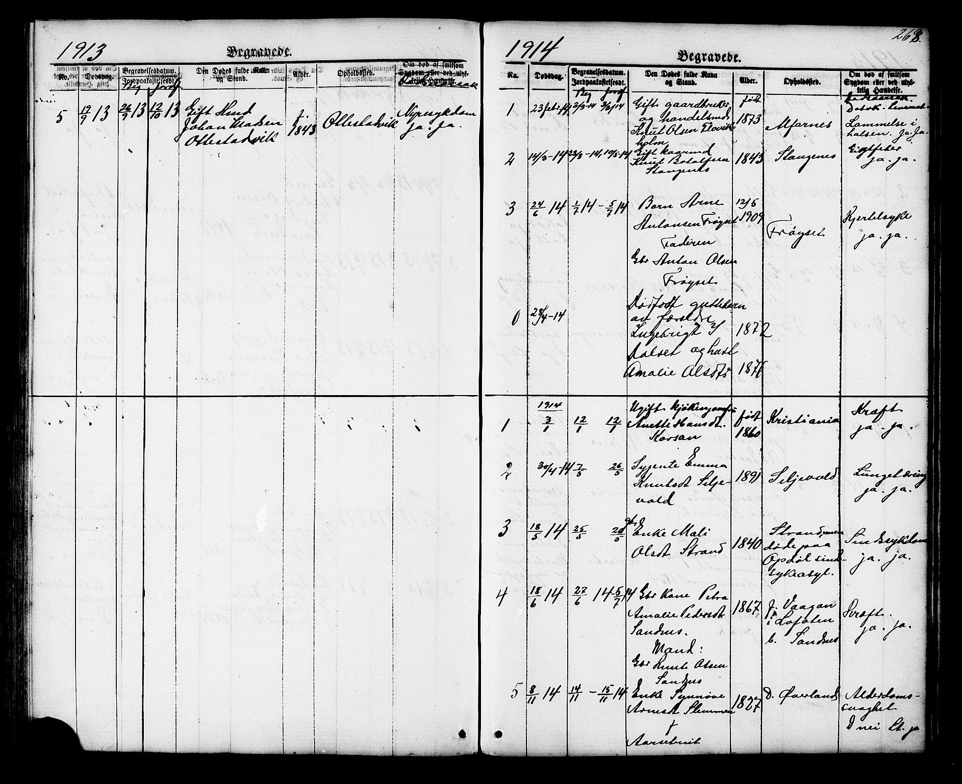 Ministerialprotokoller, klokkerbøker og fødselsregistre - Møre og Romsdal, SAT/A-1454/548/L0614: Parish register (copy) no. 548C02, 1867-1917, p. 268