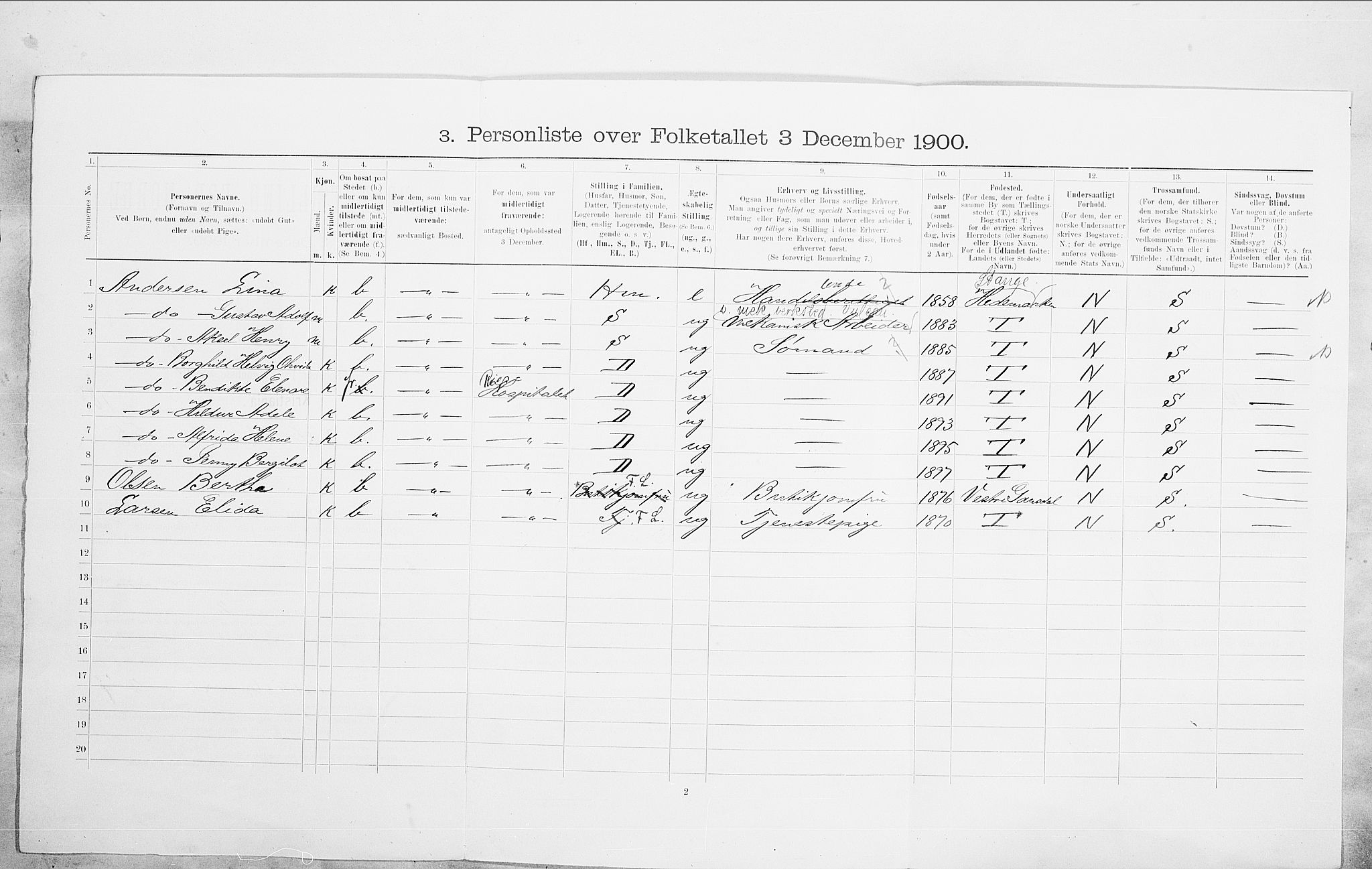 SAO, 1900 census for Kristiania, 1900, p. 87066