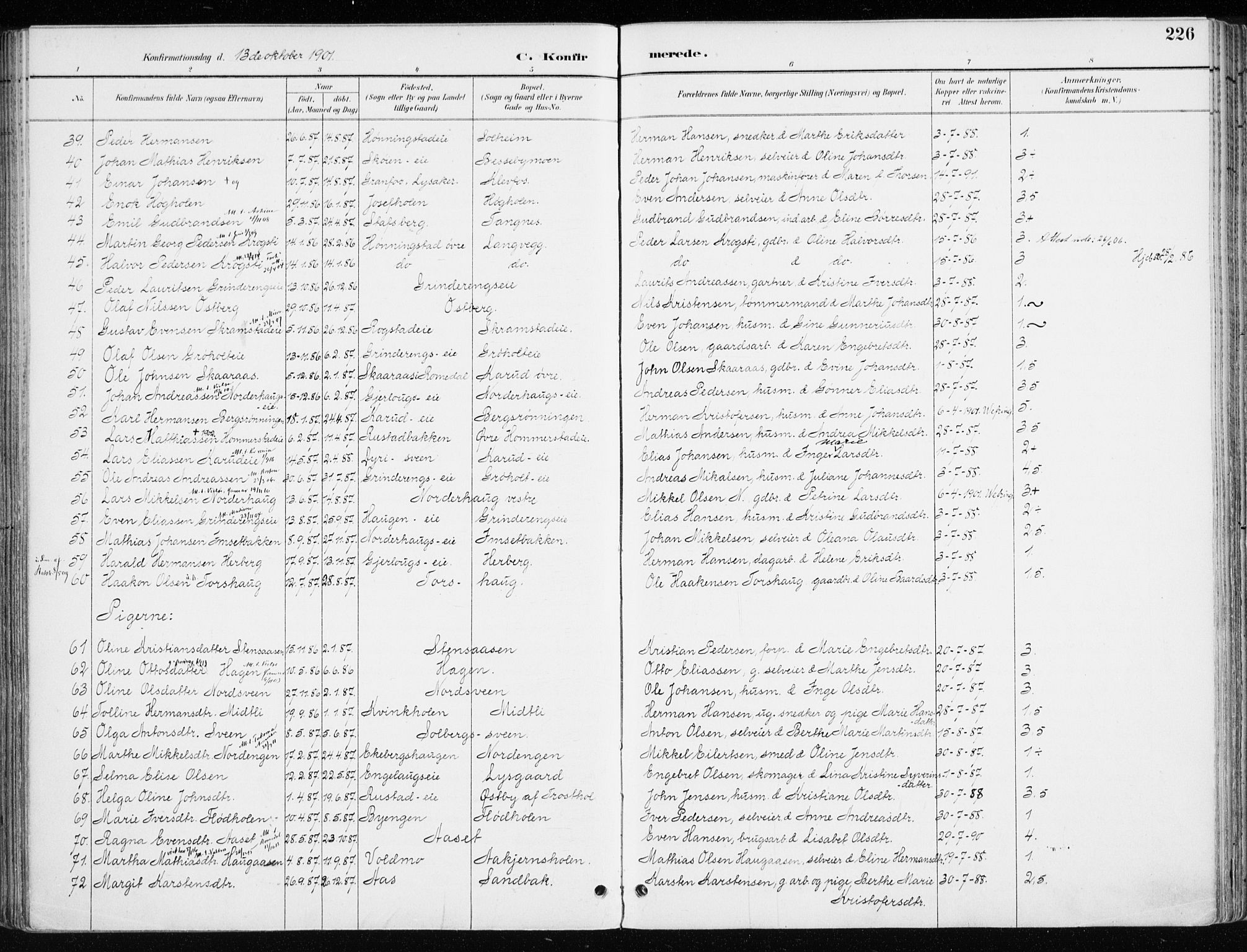 Løten prestekontor, SAH/PREST-022/K/Ka/L0010: Parish register (official) no. 10, 1892-1907, p. 226