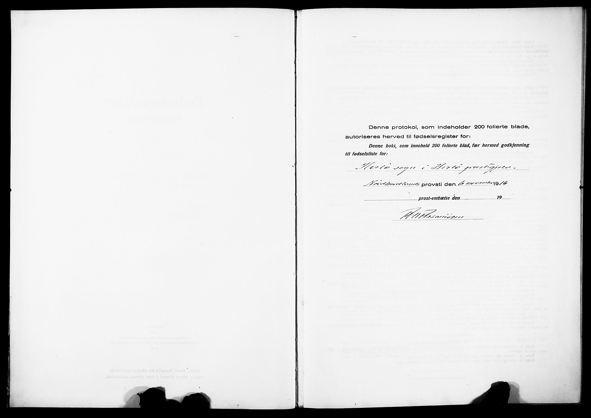 Herdla Sokneprestembete, AV/SAB-A-75701/I/Id/L00A1: Birth register no. A 1, 1916-1929