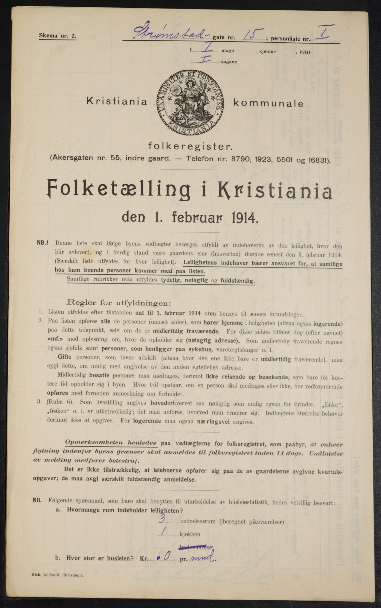 OBA, Municipal Census 1914 for Kristiania, 1914, p. 104623