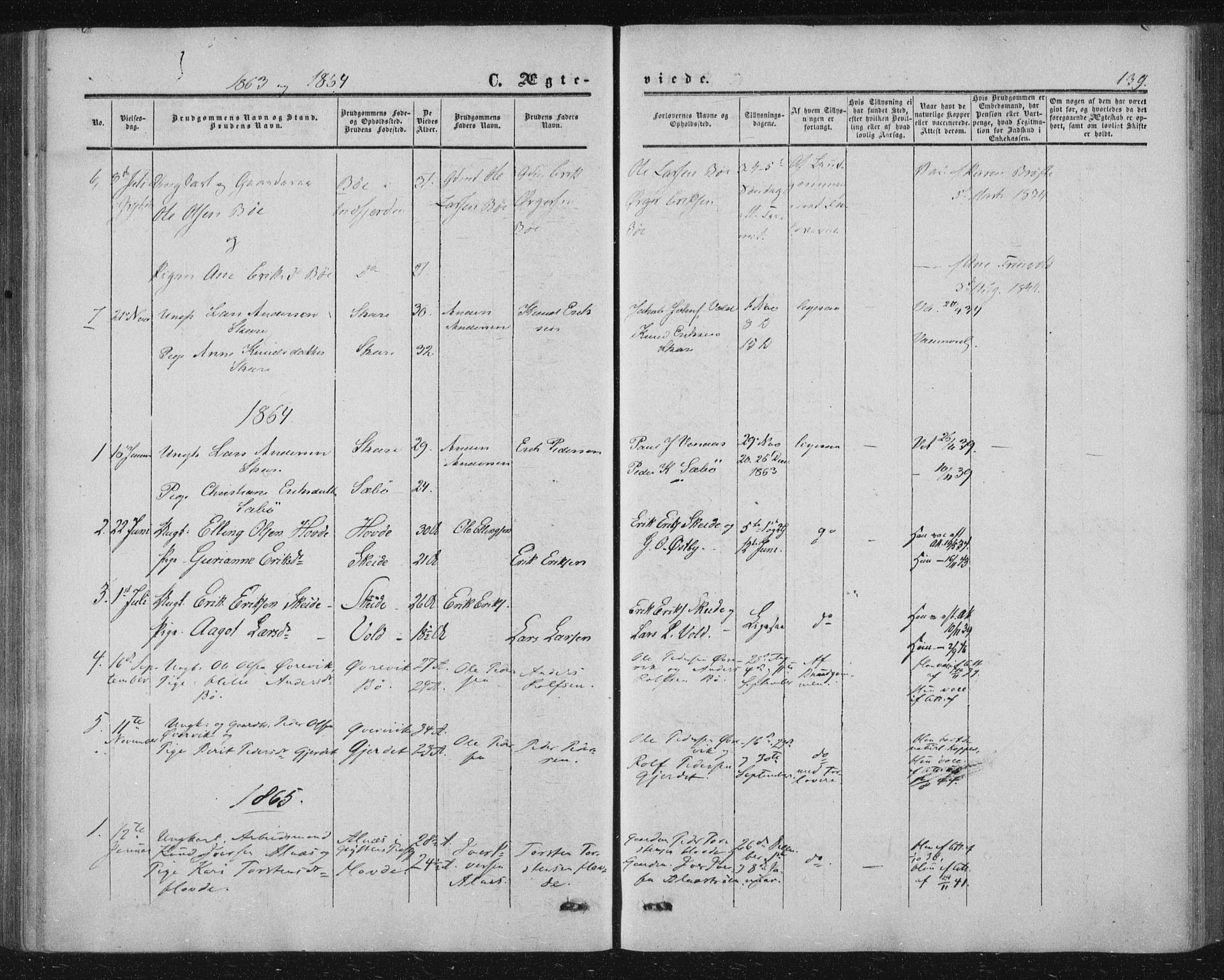 Ministerialprotokoller, klokkerbøker og fødselsregistre - Møre og Romsdal, AV/SAT-A-1454/543/L0562: Parish register (official) no. 543A02, 1854-1884, p. 139