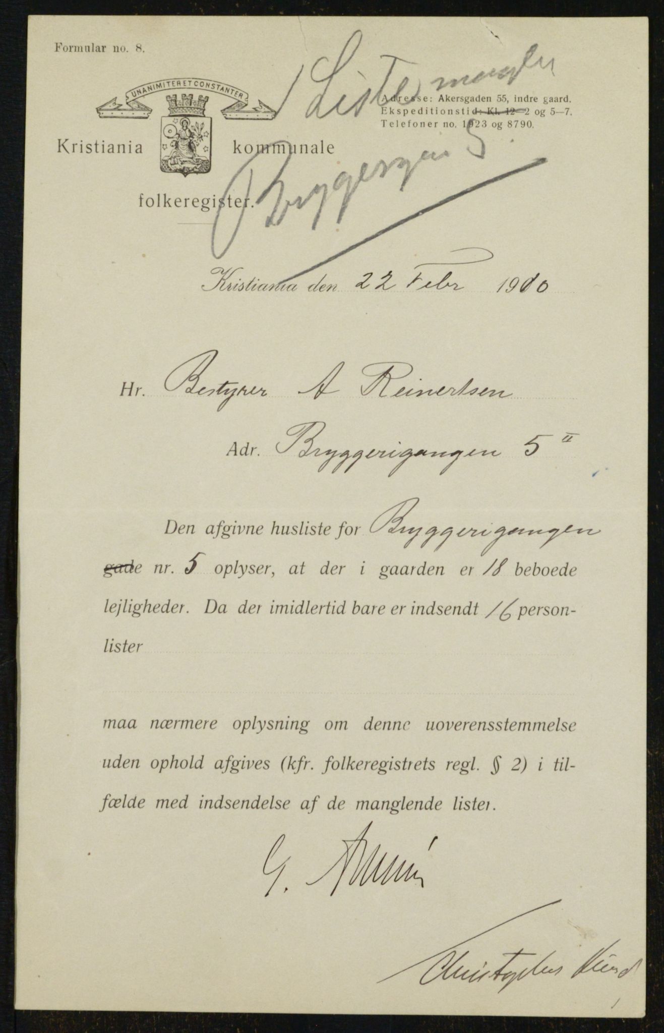 OBA, Municipal Census 1910 for Kristiania, 1910, p. 9614