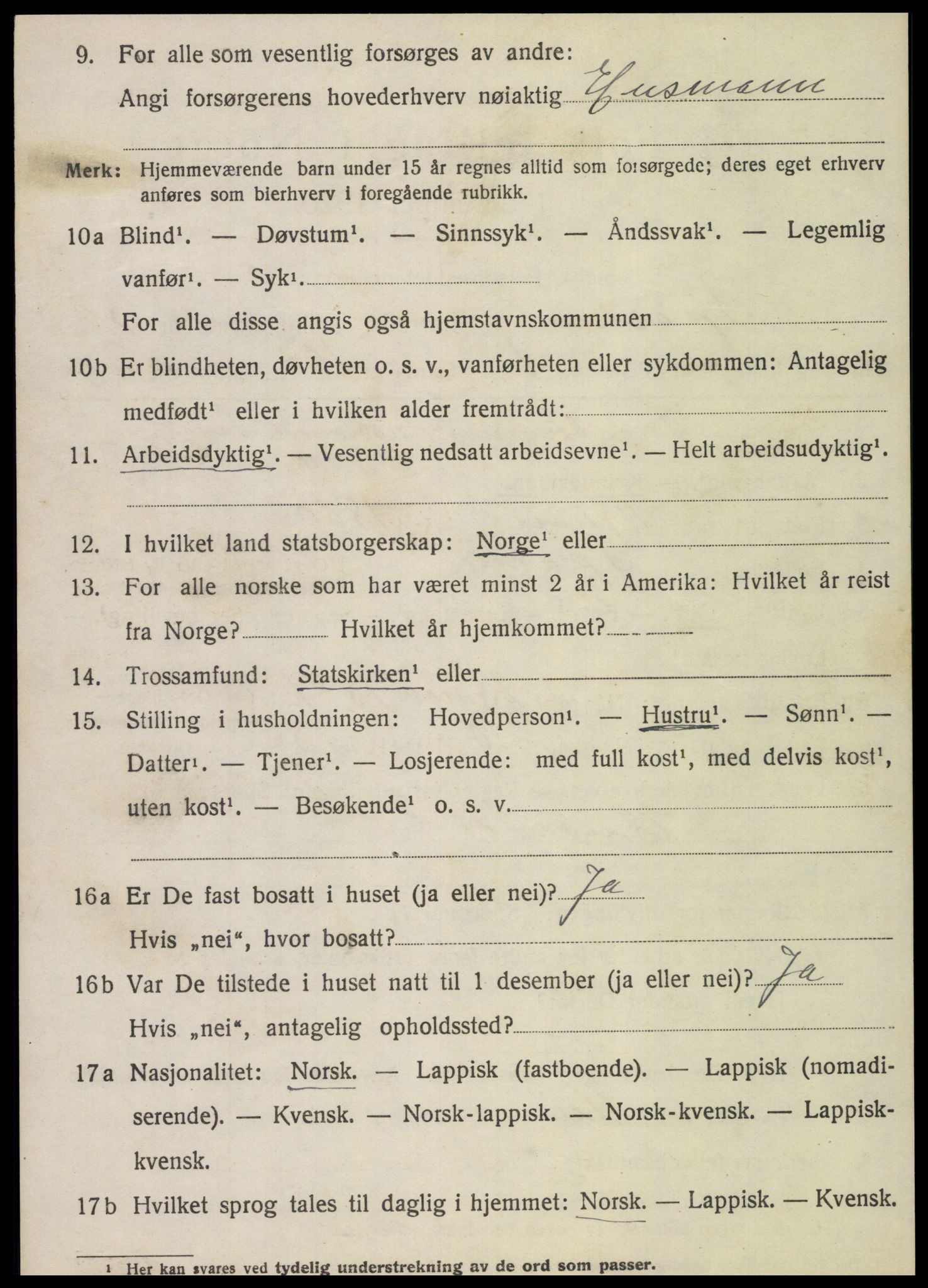 SAT, 1920 census for Sparbu, 1920, p. 4840