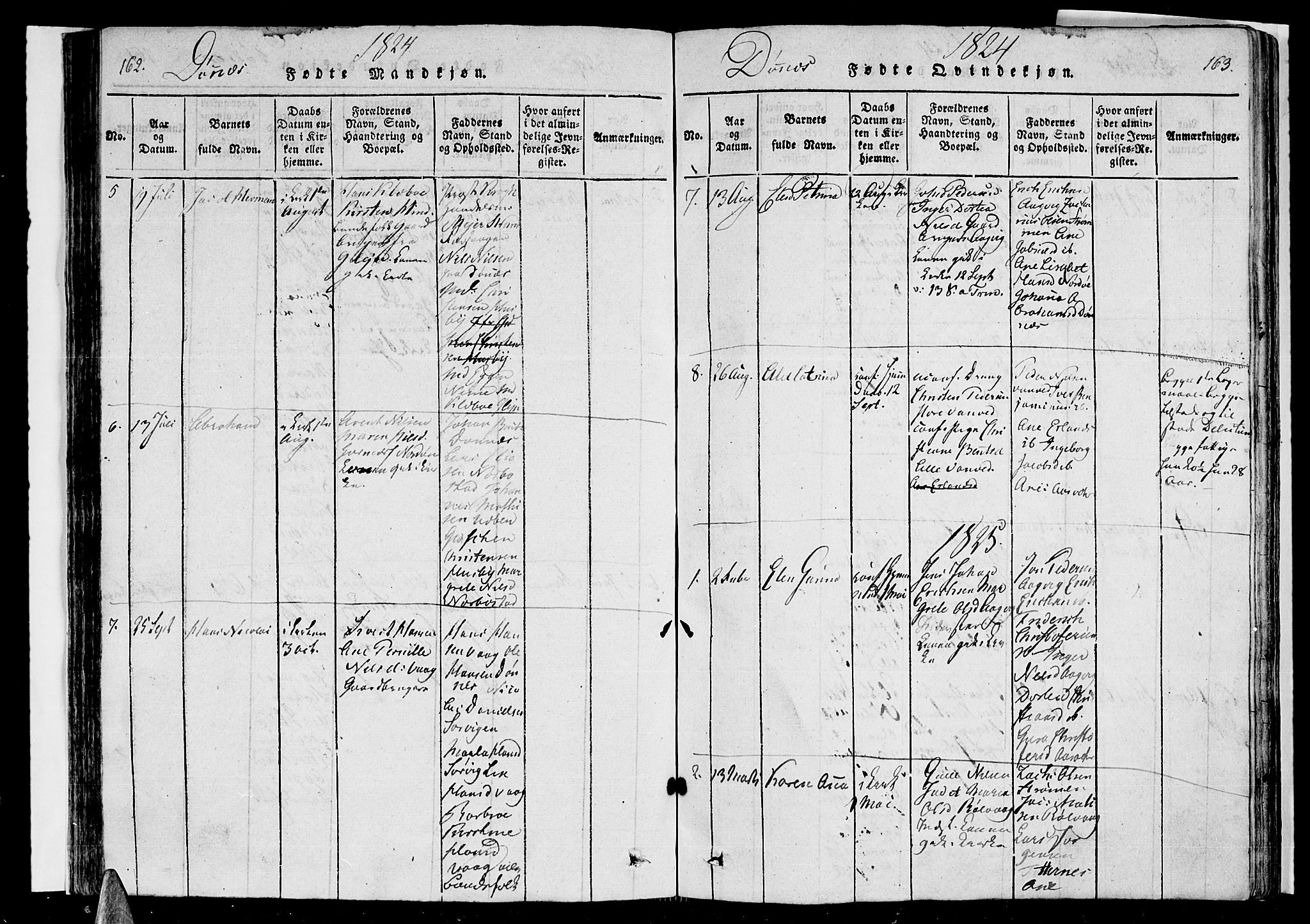 Ministerialprotokoller, klokkerbøker og fødselsregistre - Nordland, AV/SAT-A-1459/838/L0547: Parish register (official) no. 838A05 /2, 1820-1828, p. 162-163