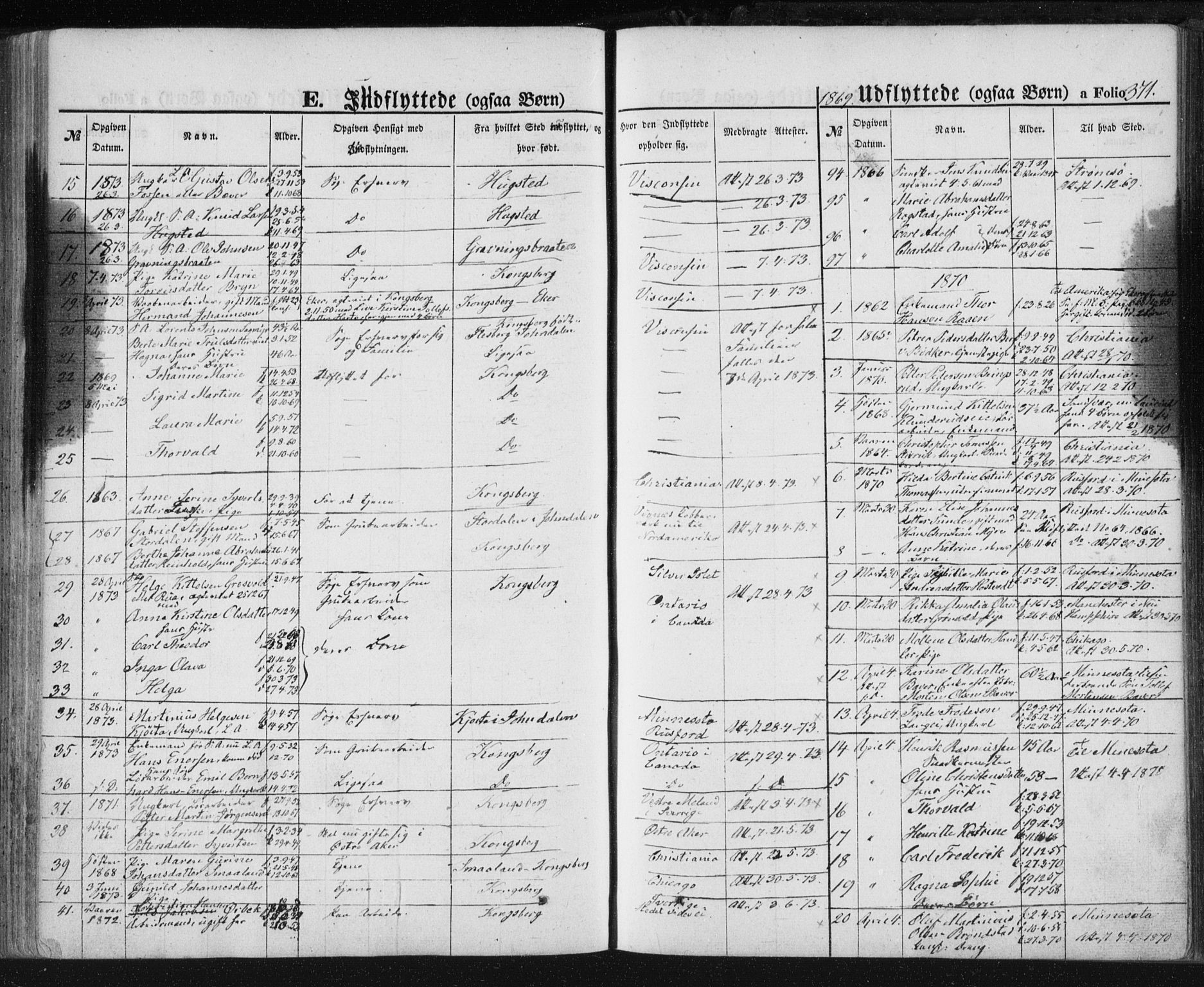 Kongsberg kirkebøker, SAKO/A-22/F/Fa/L0010: Parish register (official) no. I 10, 1859-1875, p. 371