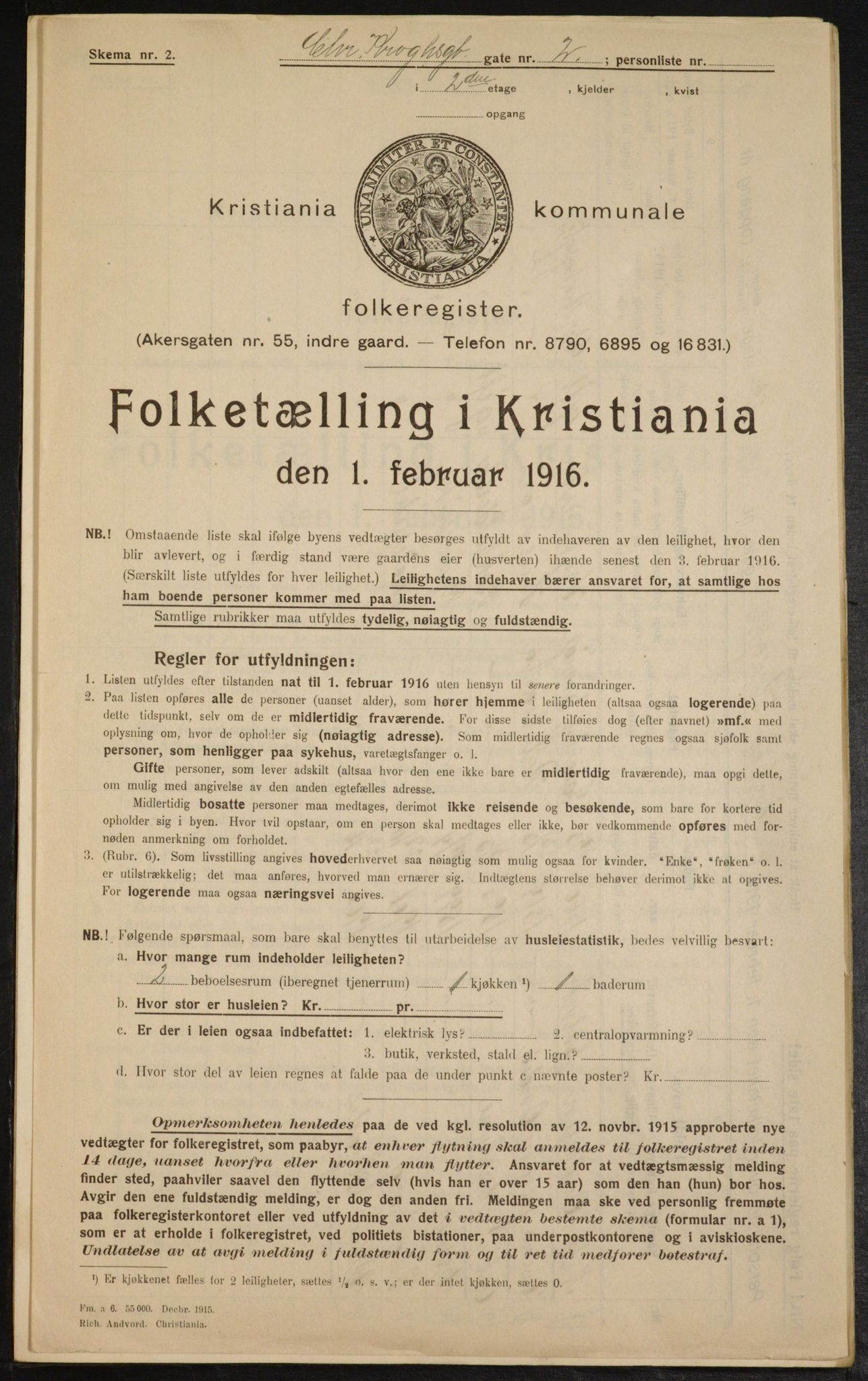 OBA, Municipal Census 1916 for Kristiania, 1916, p. 11831