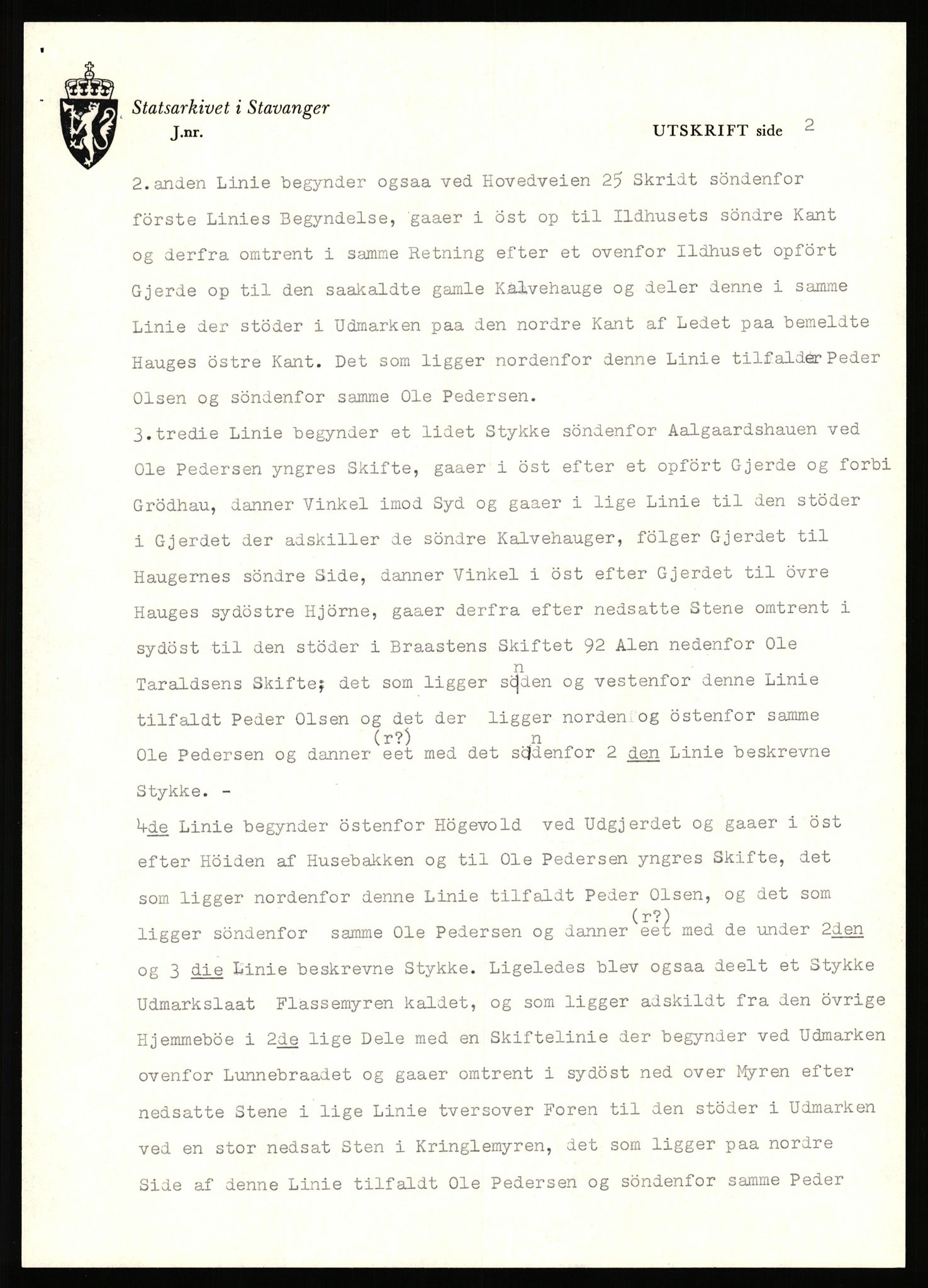 Statsarkivet i Stavanger, SAST/A-101971/03/Y/Yj/L0087: Avskrifter sortert etter gårdsnavn: Tjemsland nordre - Todhammer, 1750-1930, p. 124