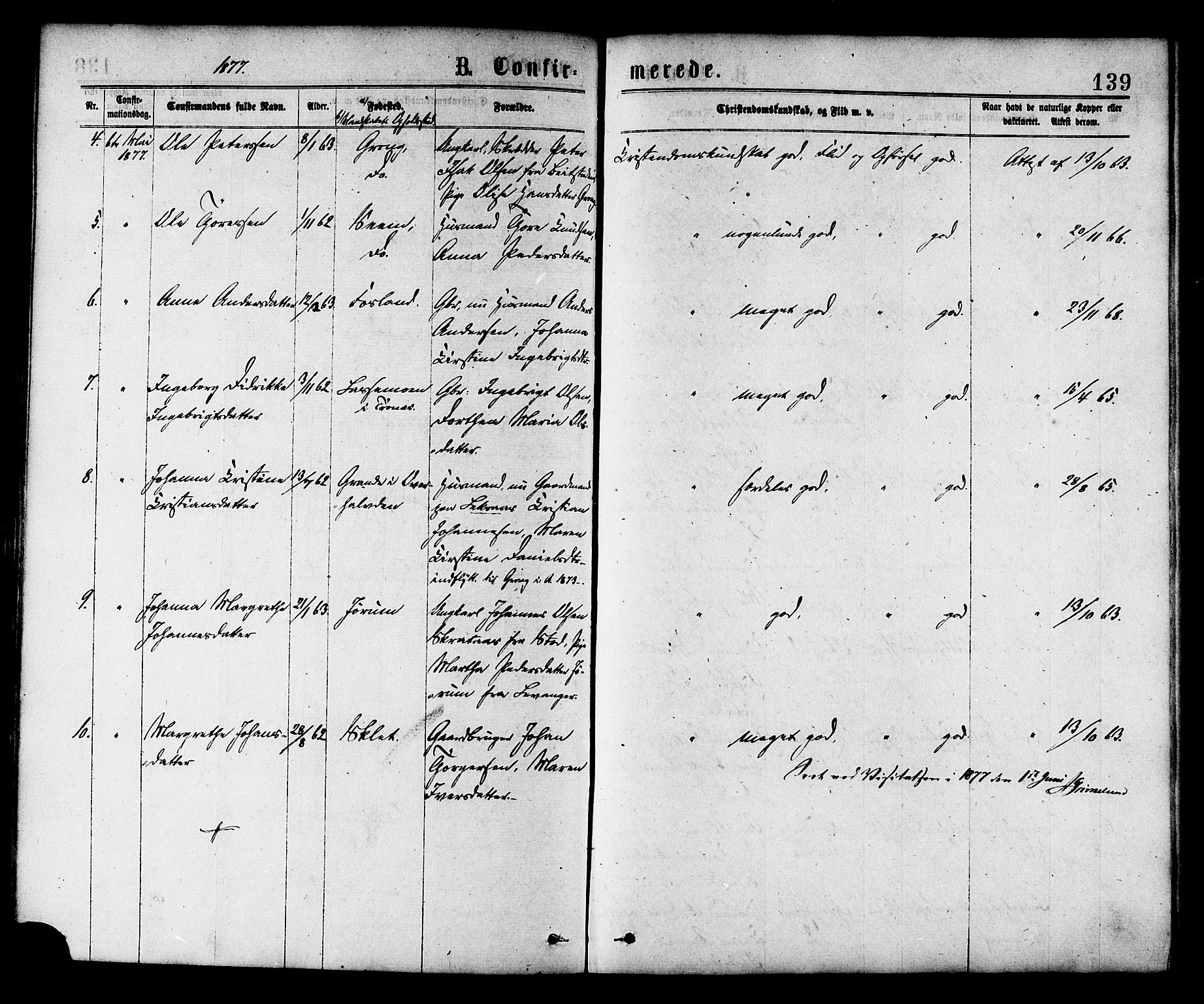 Ministerialprotokoller, klokkerbøker og fødselsregistre - Nord-Trøndelag, SAT/A-1458/758/L0516: Parish register (official) no. 758A03 /1, 1869-1879, p. 139