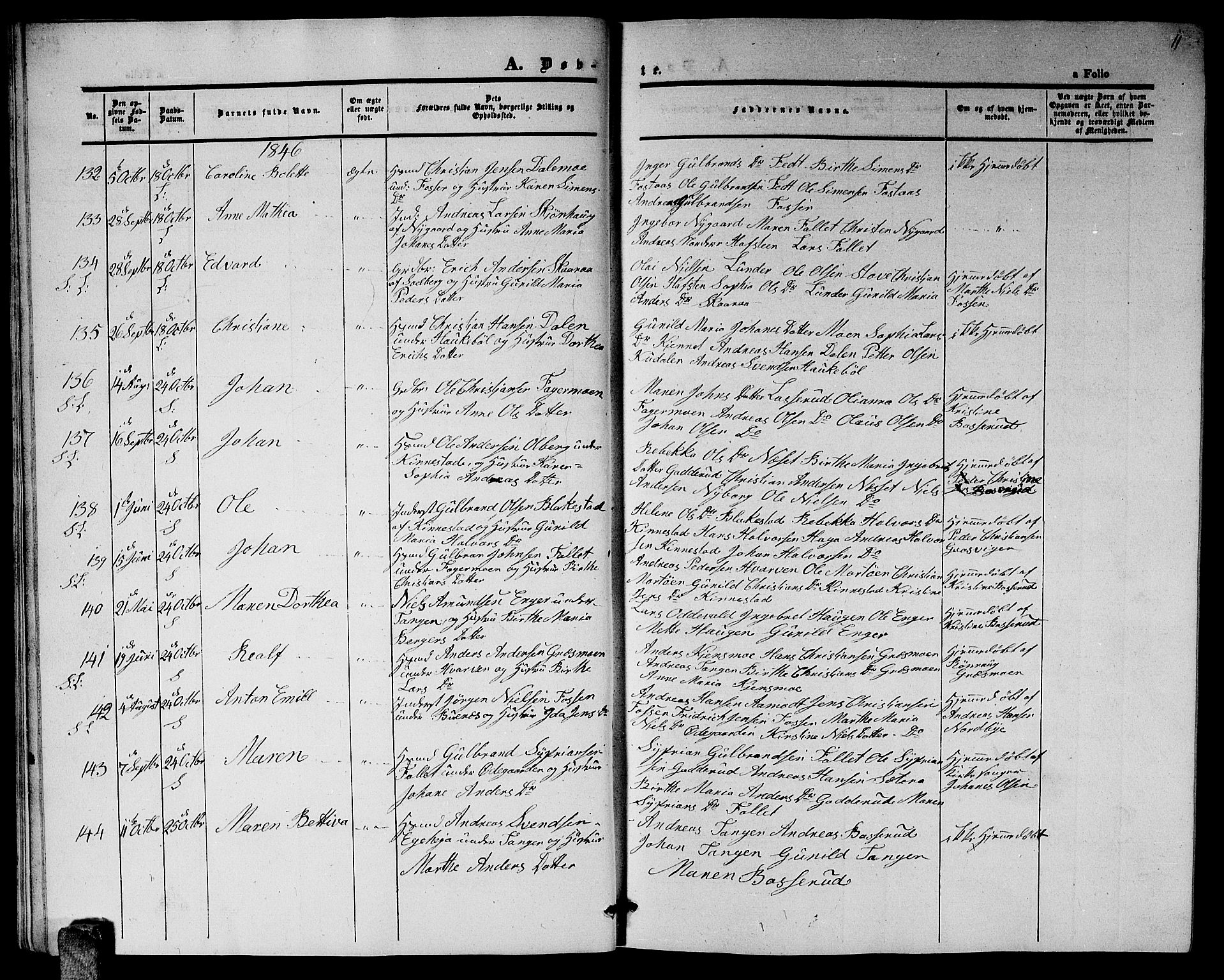 Høland prestekontor Kirkebøker, AV/SAO-A-10346a/G/Ga/L0003: Parish register (copy) no. I 3, 1846-1853, p. 11
