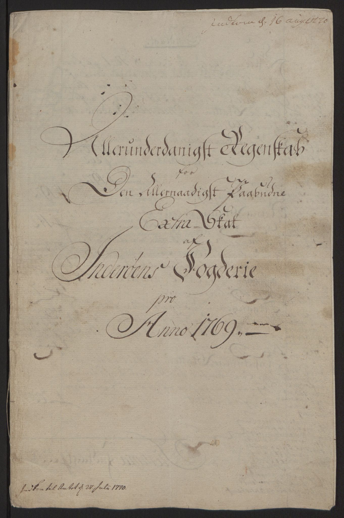 Rentekammeret inntil 1814, Reviderte regnskaper, Fogderegnskap, AV/RA-EA-4092/R63/L4420: Ekstraskatten Inderøy, 1762-1772, p. 339