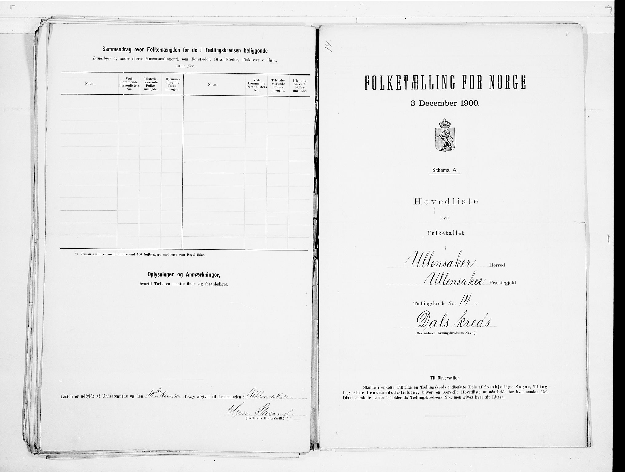 SAO, 1900 census for Ullensaker, 1900, p. 32