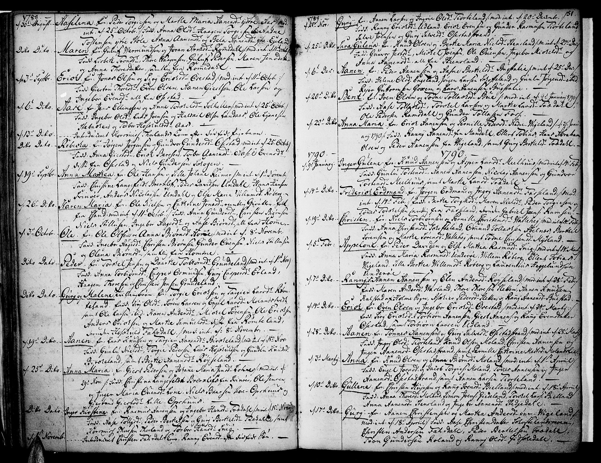 Sør-Audnedal sokneprestkontor, AV/SAK-1111-0039/F/Fa/Fab/L0002: Parish register (official) no. A 2 /1, 1766-1815, p. 51