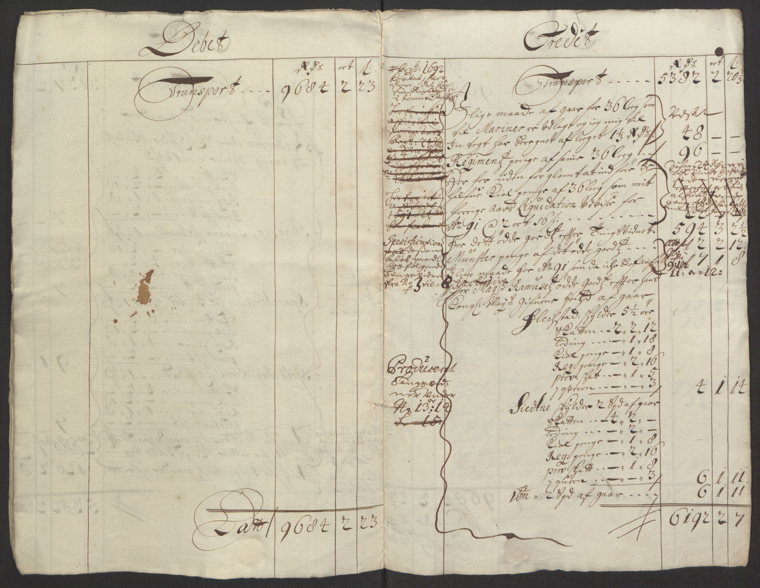 Rentekammeret inntil 1814, Reviderte regnskaper, Fogderegnskap, AV/RA-EA-4092/R63/L4308: Fogderegnskap Inderøy, 1692-1694, p. 8