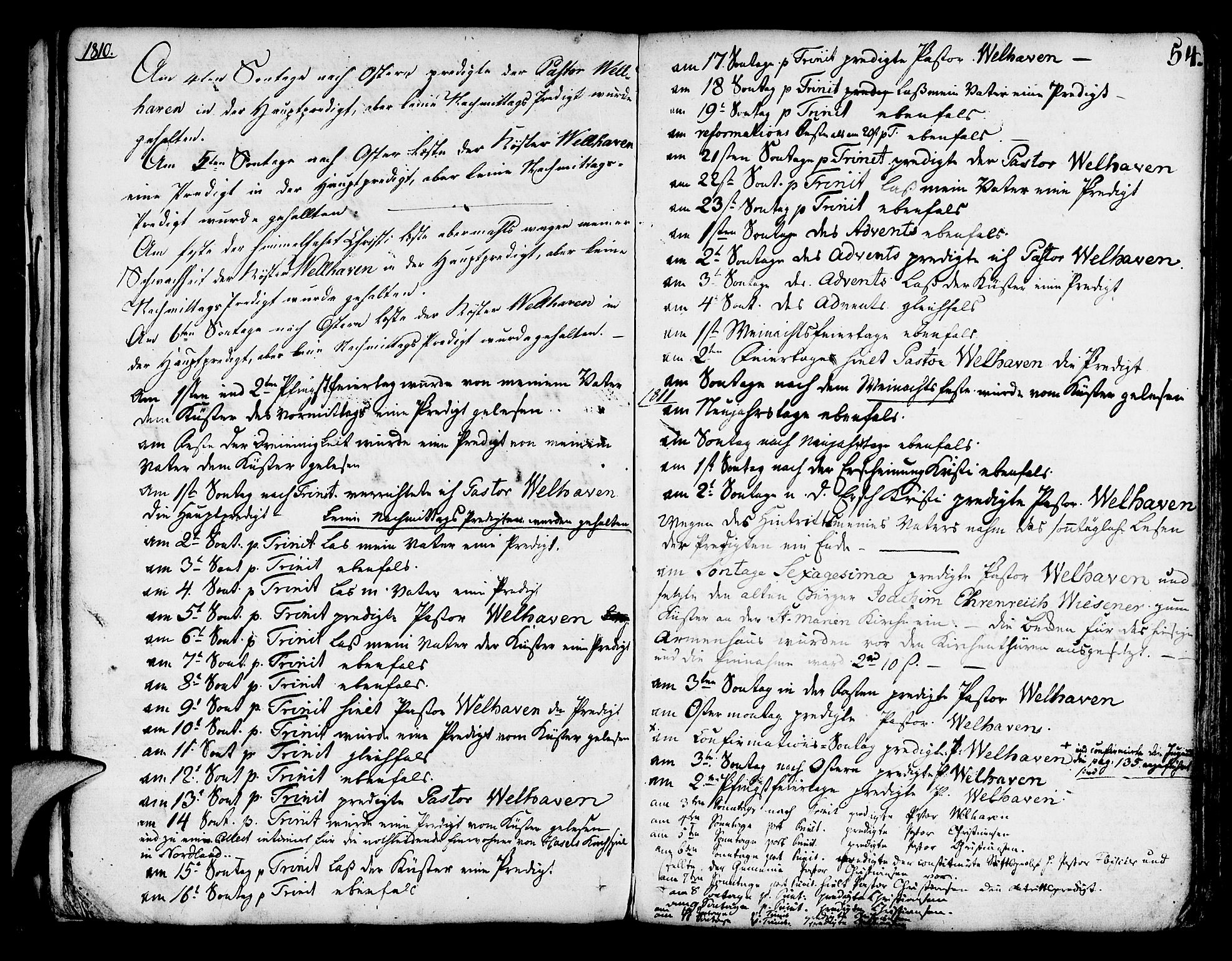 Mariakirken Sokneprestembete, AV/SAB-A-76901/H/Haa/L0003: Parish register (official) no. A 3, 1786-1815, p. 54