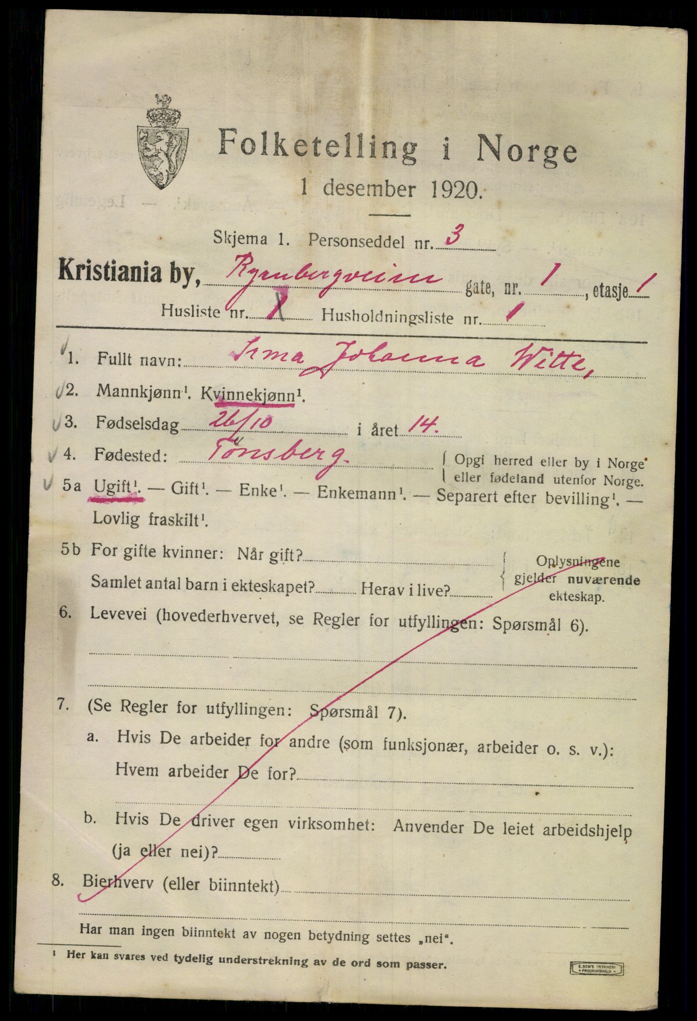 SAO, 1920 census for Kristiania, 1920, p. 473649