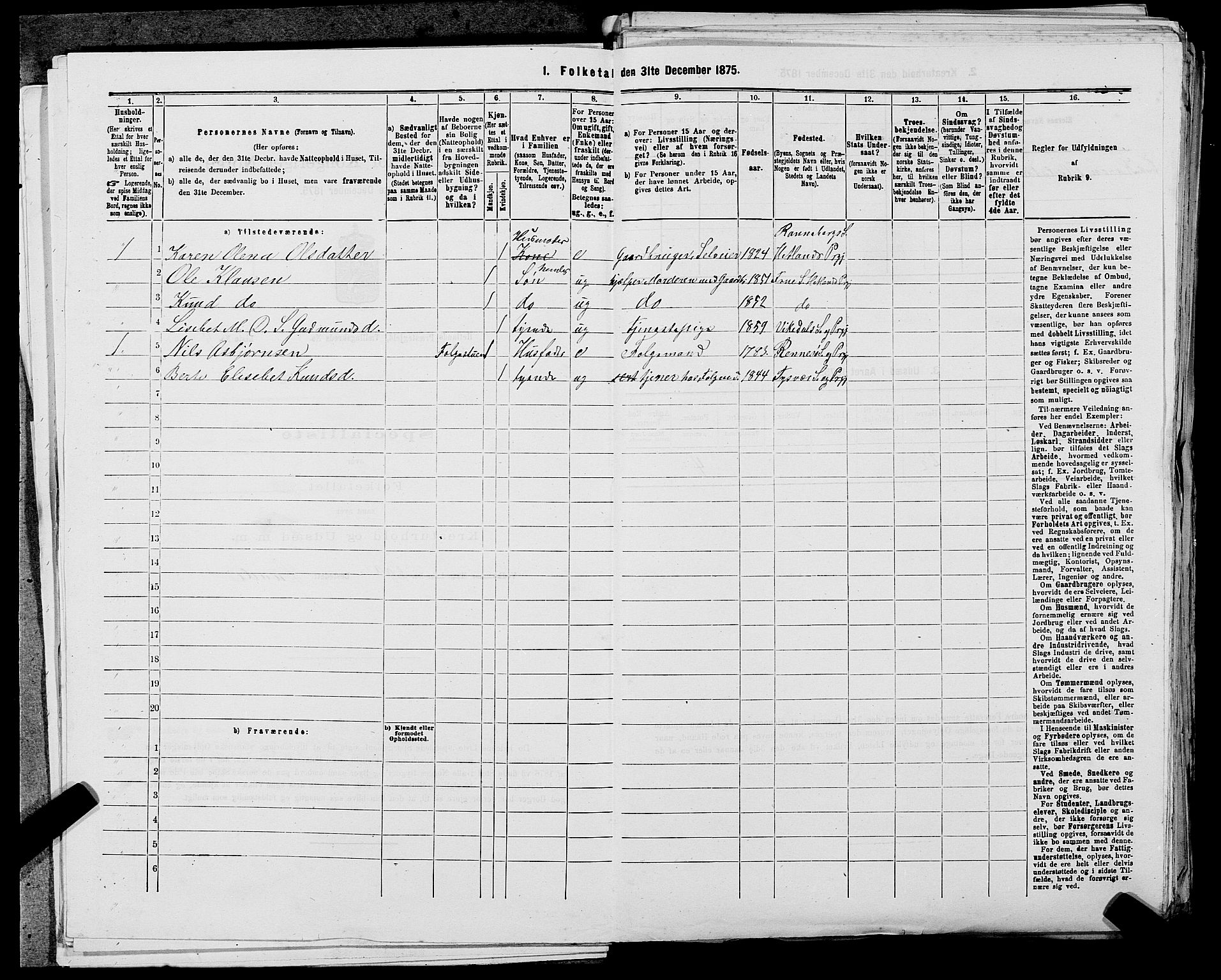 SAST, 1875 census for 1126P Hetland, 1875, p. 1069