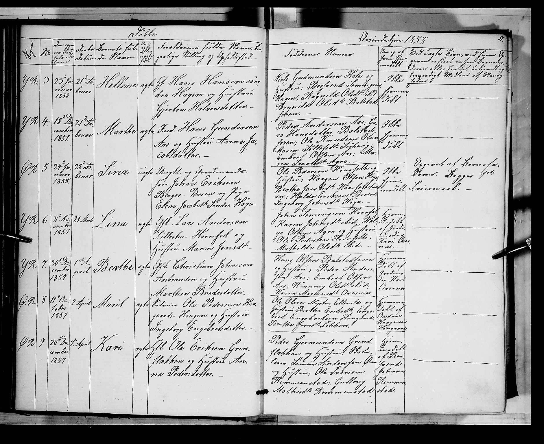 Rendalen prestekontor, AV/SAH-PREST-054/H/Ha/Haa/L0005: Parish register (official) no. 5, 1853-1866, p. 51